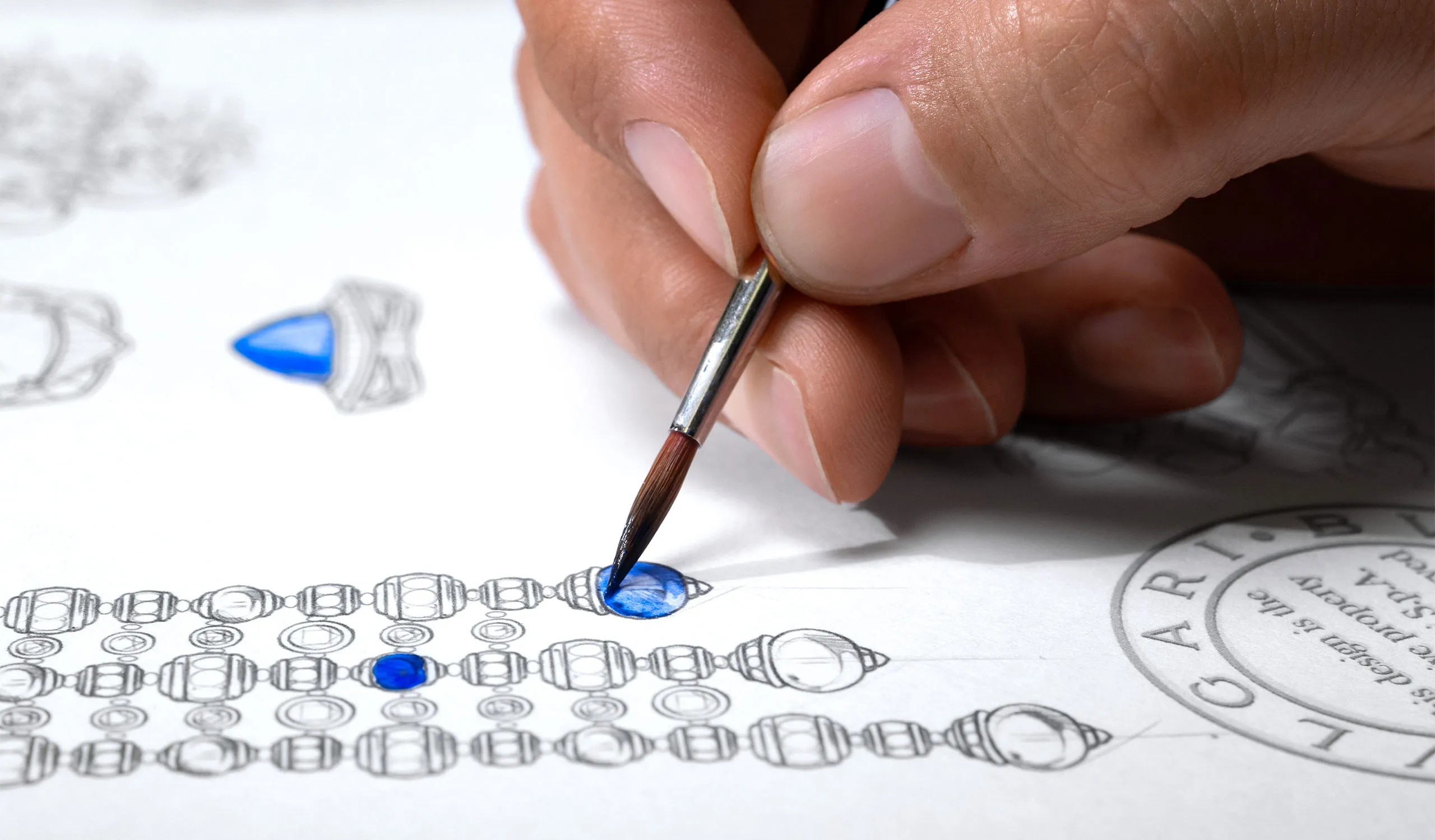 <p>Painting the sapphire accents</p>
