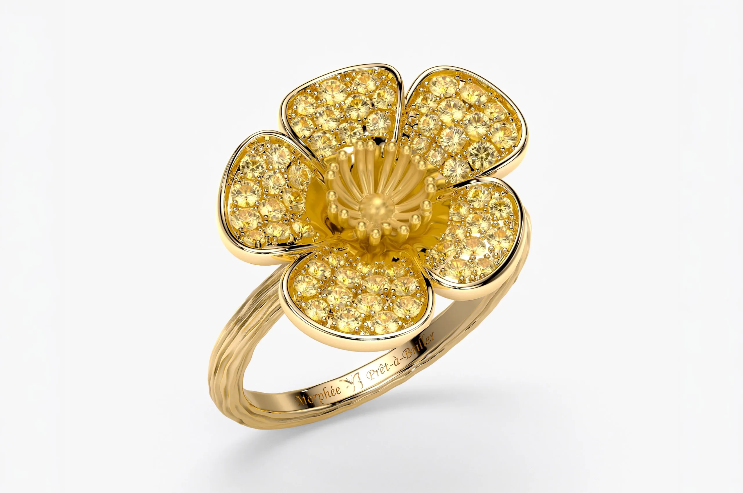 Prêt-à-Briller Large Buttercup yellow sapphire ring in 9k yellow gold
