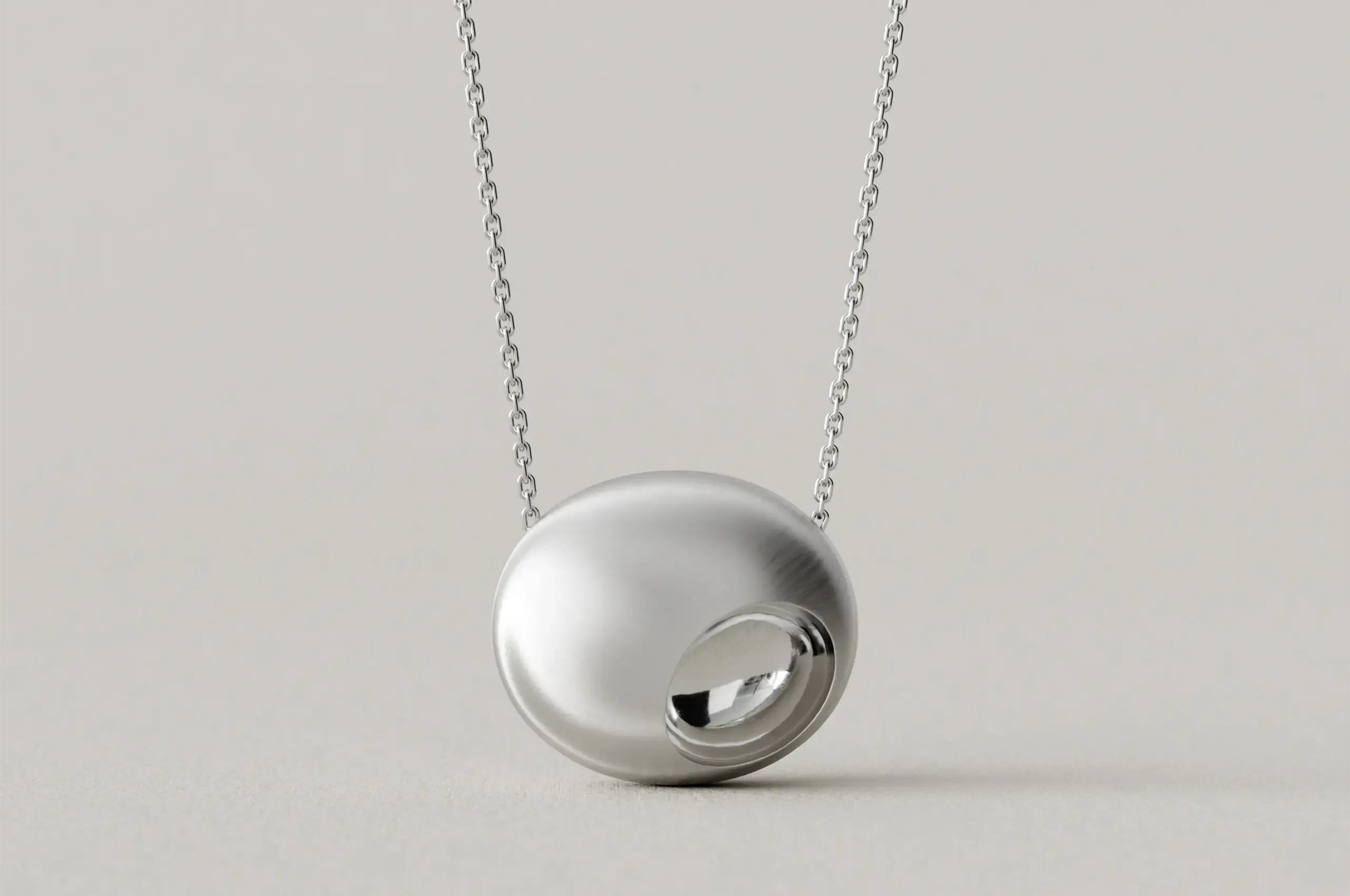 CAVE Oval Medium Pendant in sterling silver.