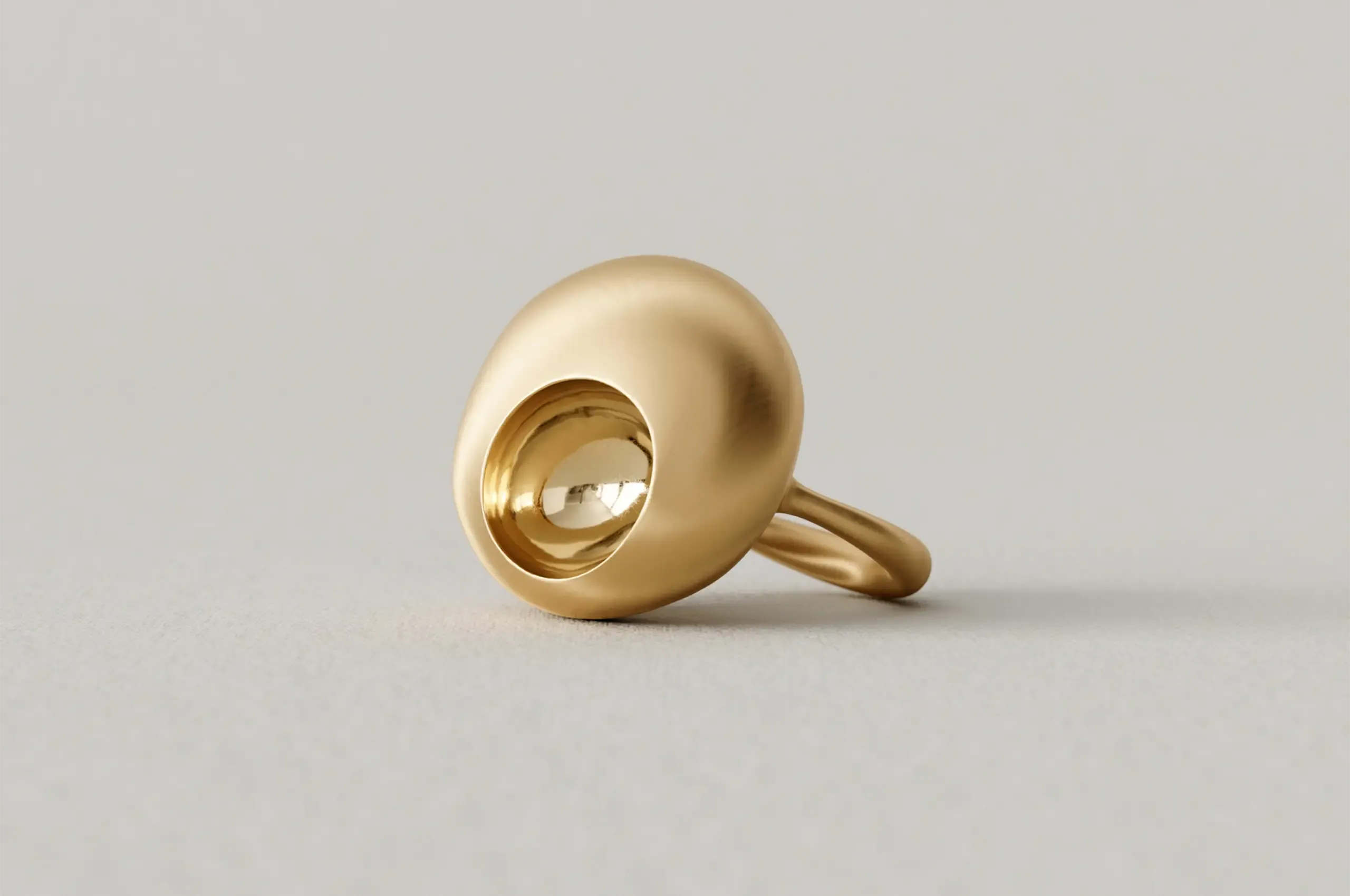 CAVE Oval Medium Ring in 18k yellow gold.
