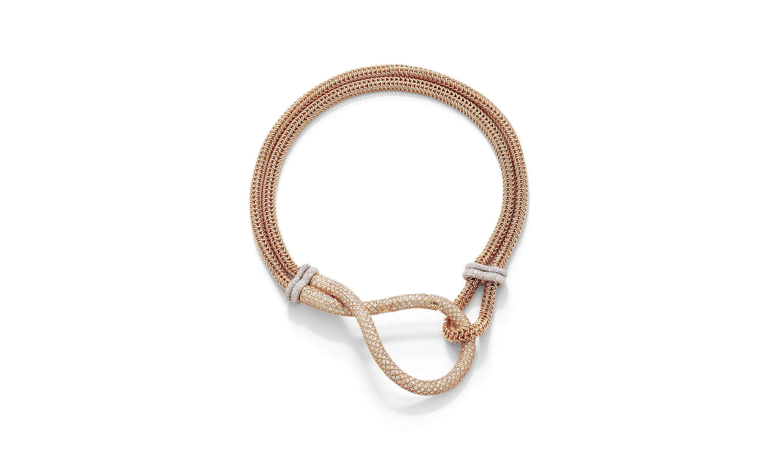 <p>Pomellato Fantina Necktie necklace with diamonds from the ‘Collezione 1967’ High Jewellery collection</p>