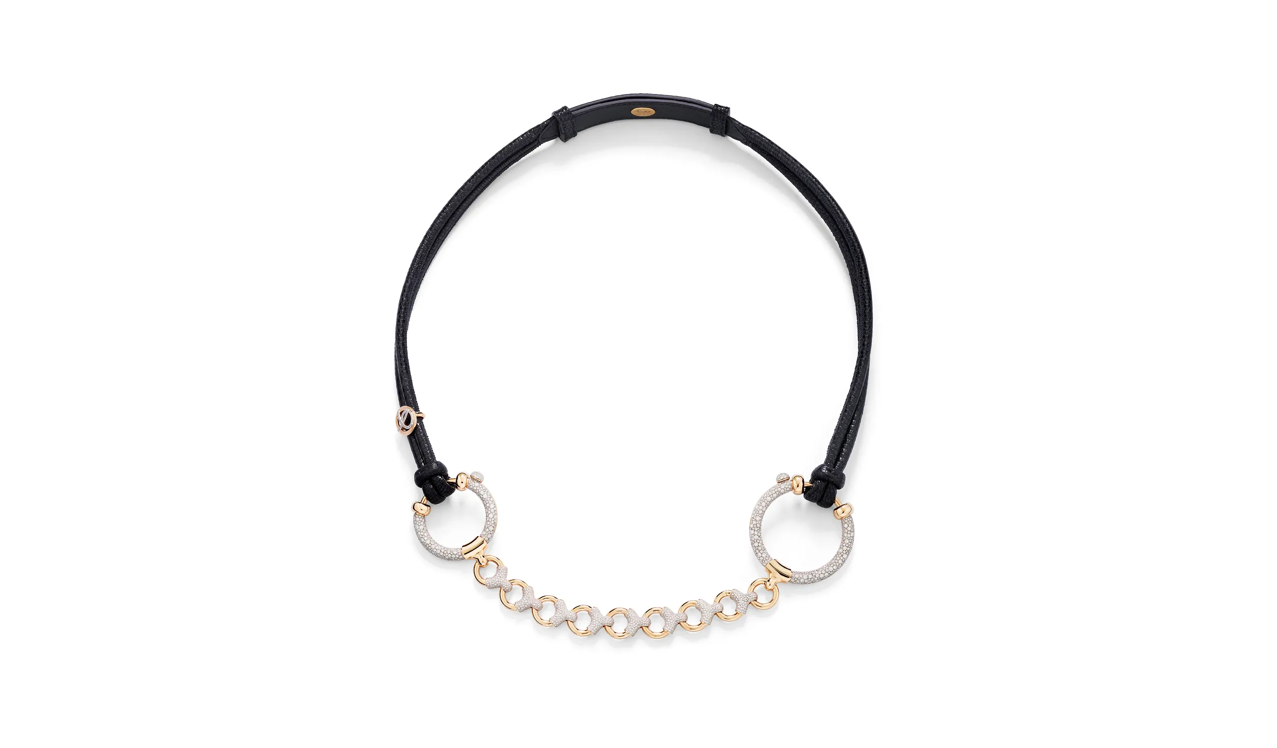 <p>Pomellato Precious Spring belt with baguette-cut diamonds and pavé-set white diamonds in 18k rose gold, part of the ‘Collezione 1967’ High Jewellery collection</p>