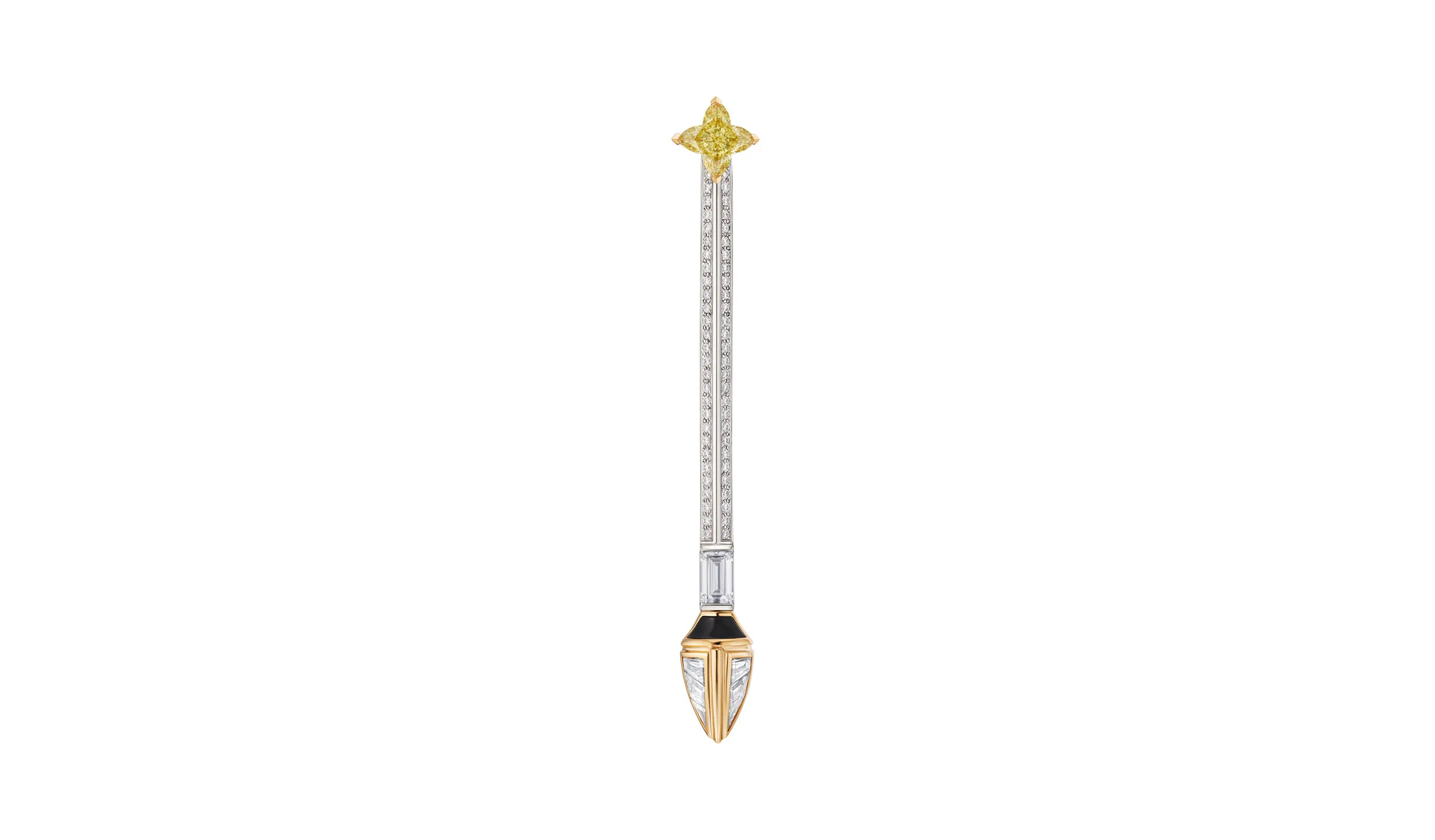 <p>Another Conquest brooch, this one set with a yellow LV Monogram Star cut diamond</p>
