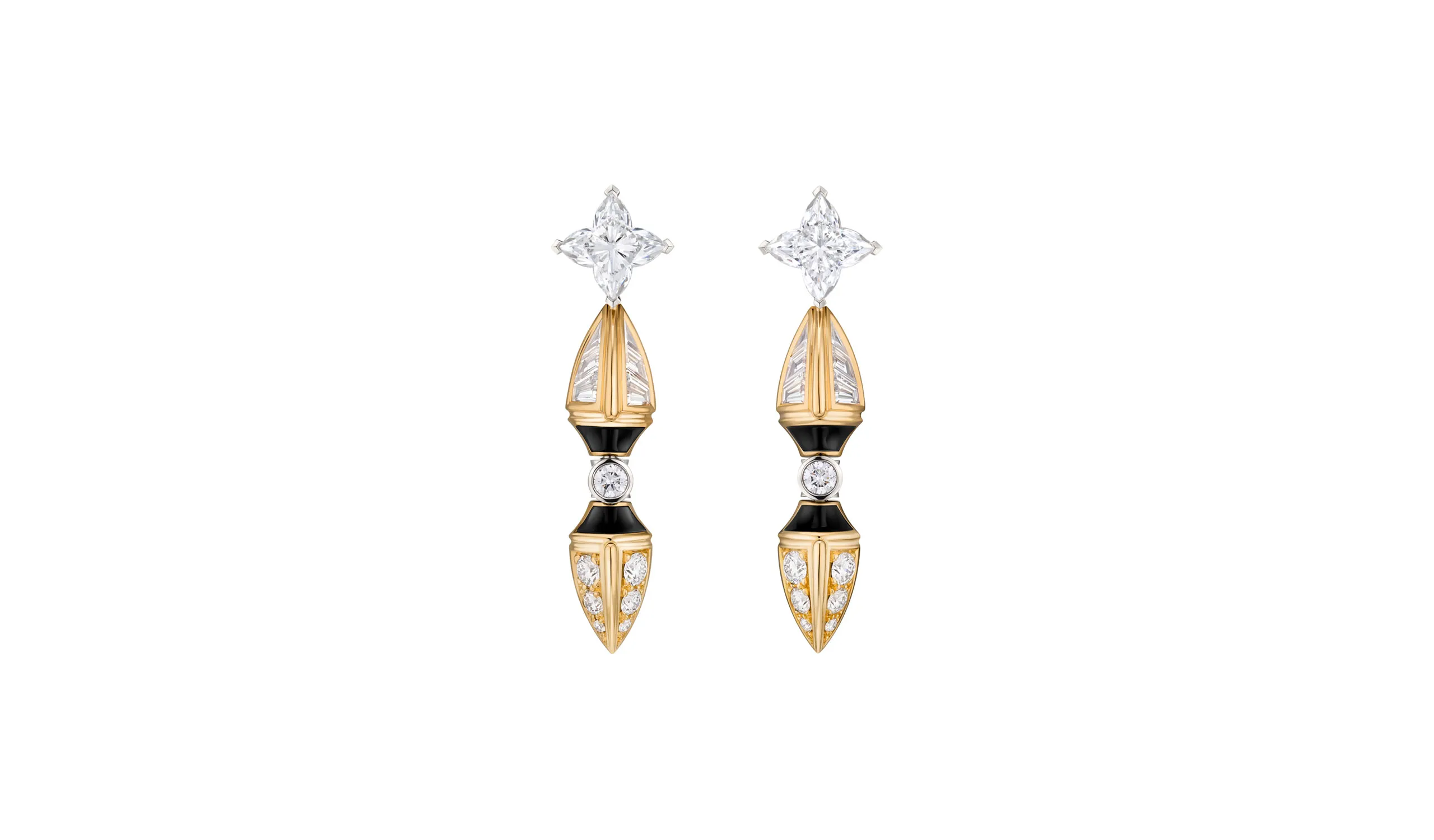 <p>The Conquest earrings with diamonds and onyx</p>
