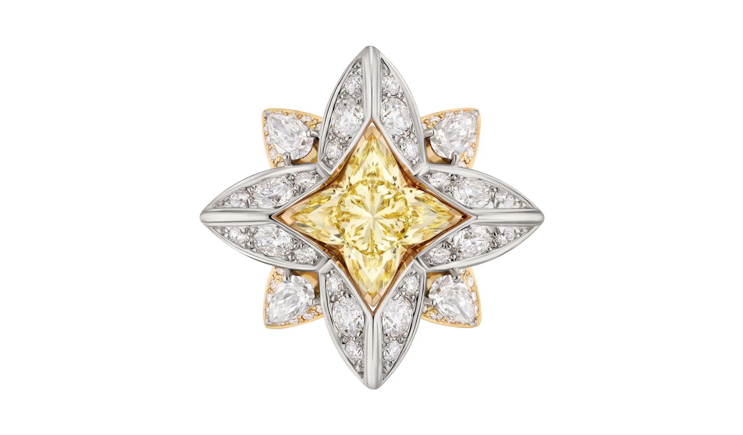 <p>A Conquest ring, set with a 4.05ct yellow LV Monogram Star cut diamond</p>
