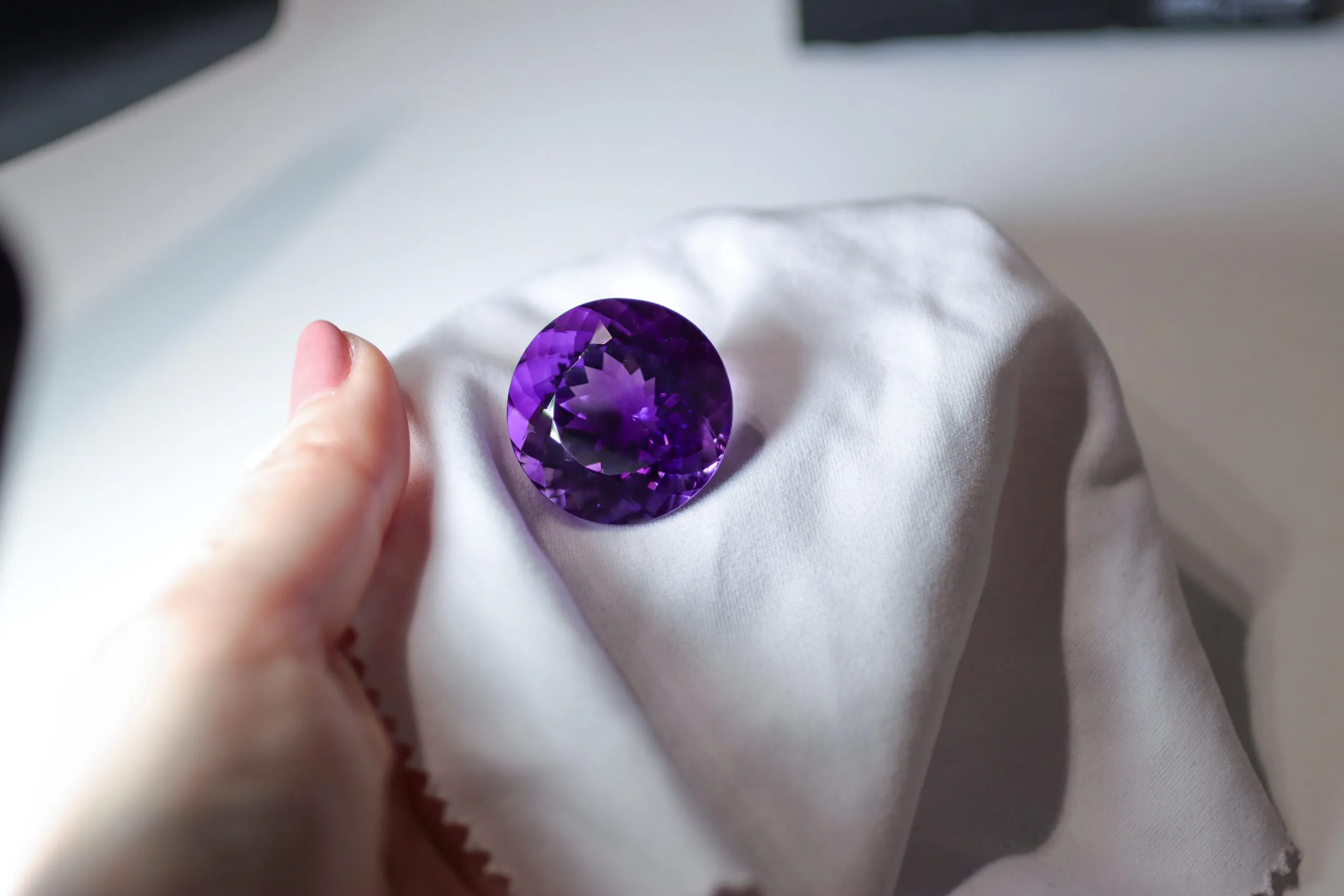 <p>Over 100 years old, this 76ct Russian amethyst was on show at Constantin Wild. It was passed down from his great-grandfather and has stayed in the family ever since</p>