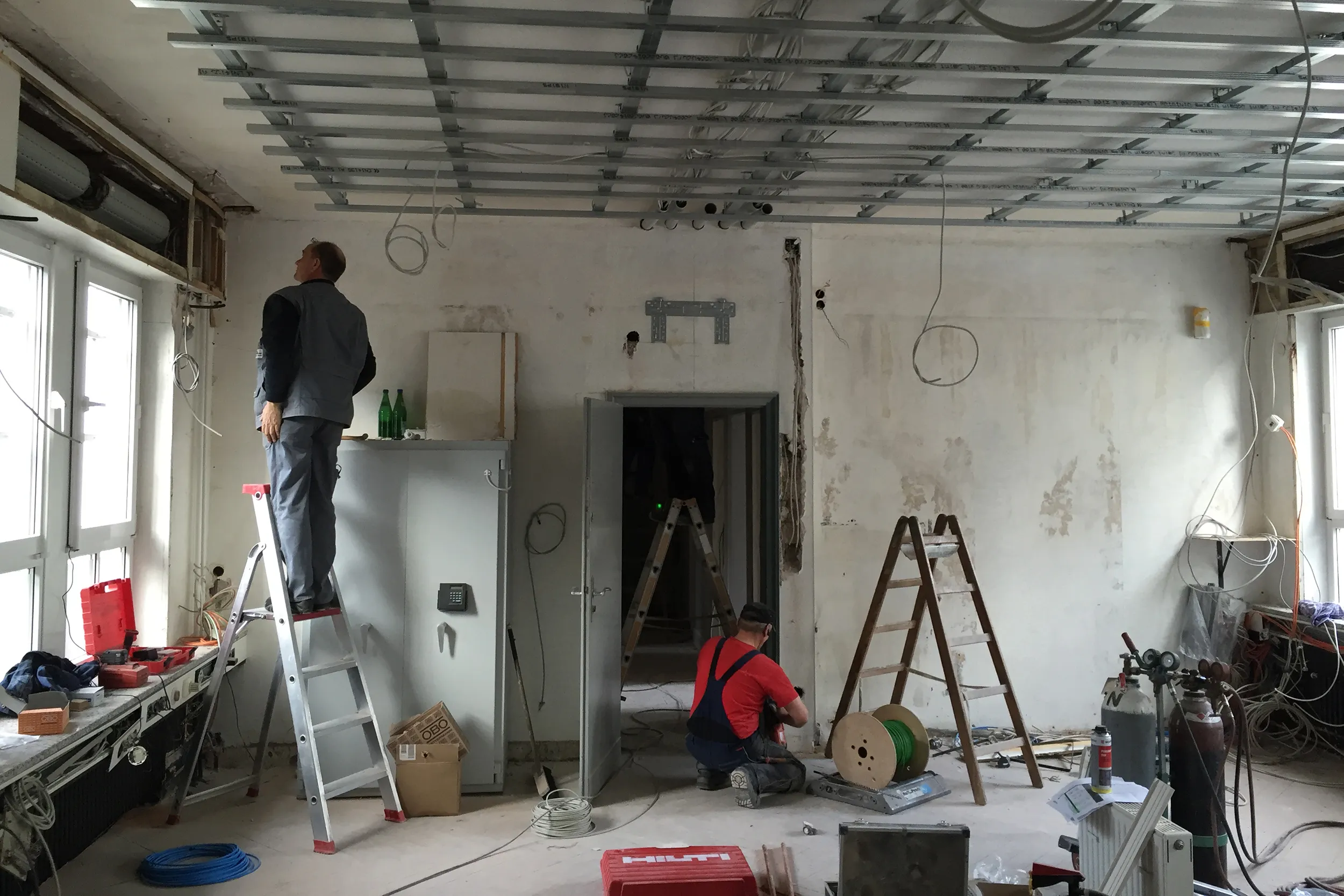 <p>Constantin Wild’s office undergoing renovation—the scene of his after-dark jump scare</p>