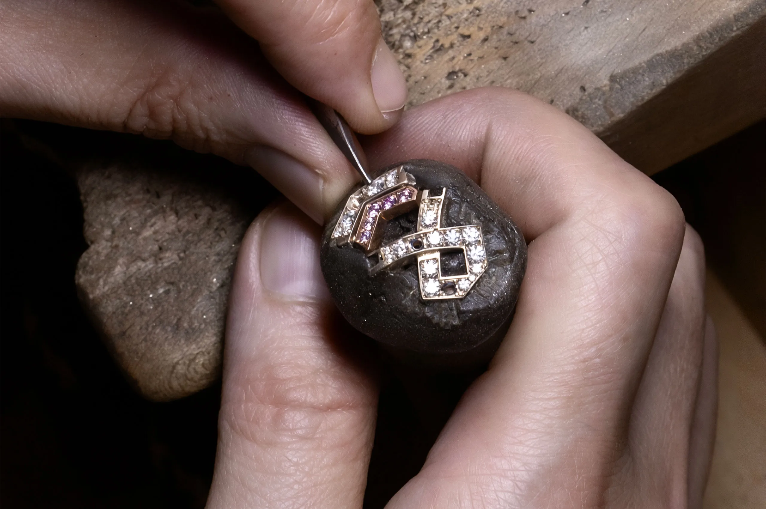 A glimpse inside the David Morris high jewellery atelier, above the House's flagship boutique on Bond Street