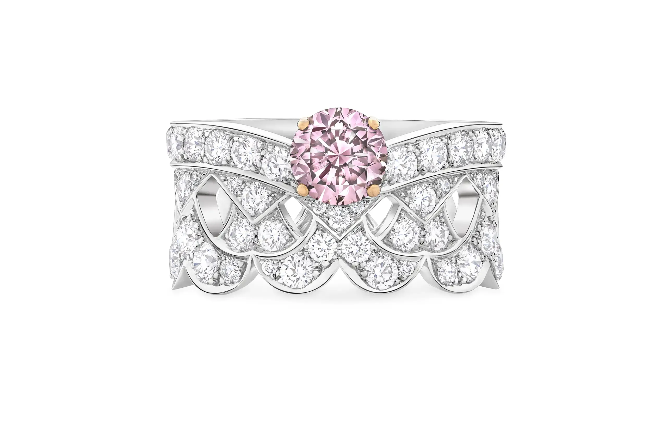 A 0.81 carat Fancy Intense Purplish Pink diamond, chosen for its remarkable saturation and clarity.