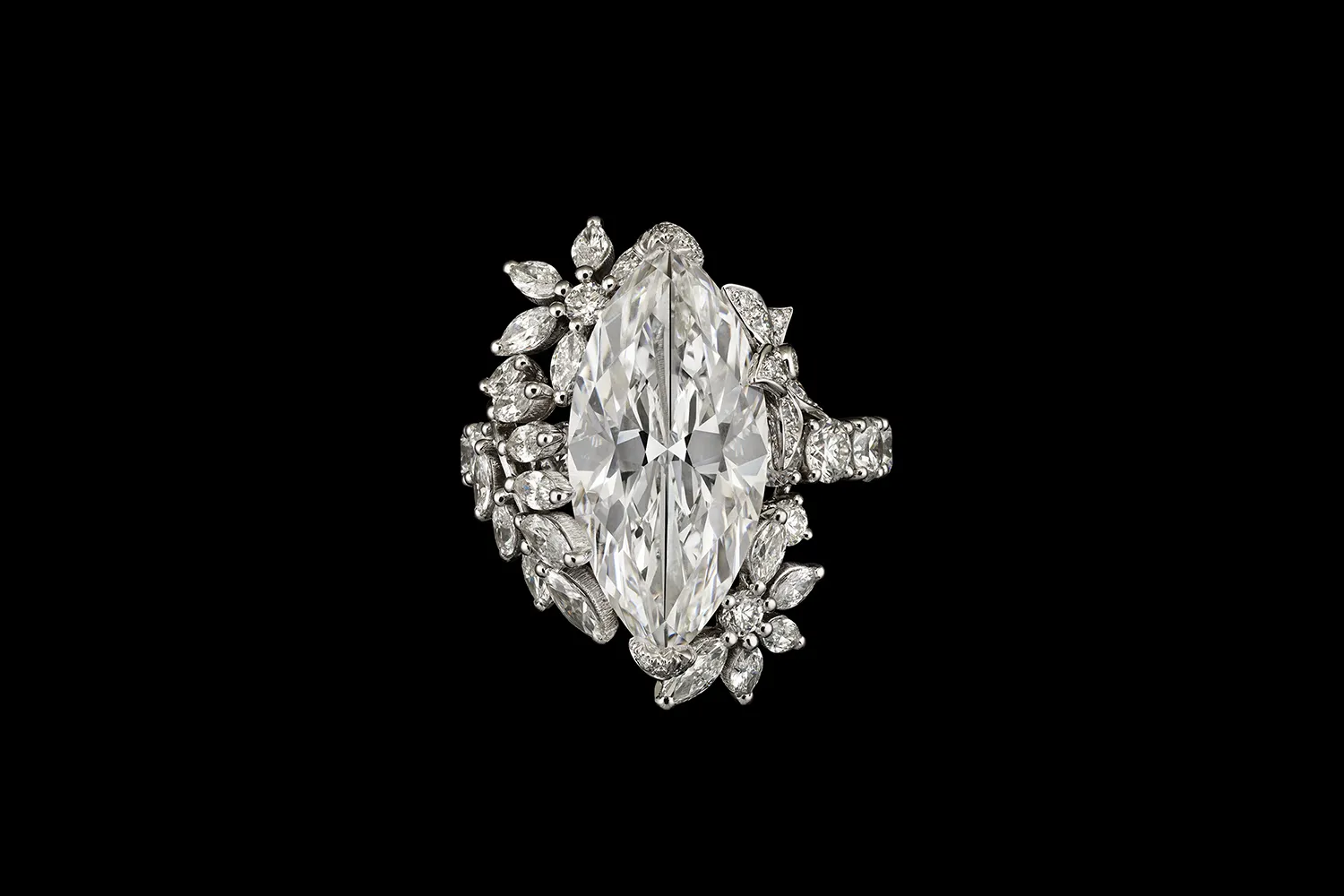<p>A marquise-shaped diamond ring from the Diorexquis High Jewellery collection surrounded by further marquise and round brilliant-cut diamonds </p>