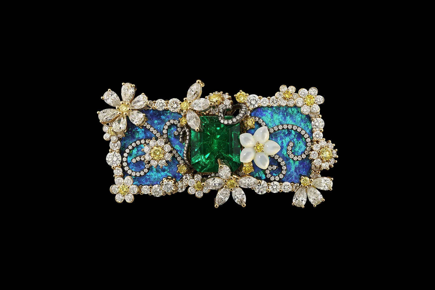 <p>A creation from the Diorexquis High Jewellery collection by Victoire de Castellane with a central emerald surrounded by opal and diamonds </p>