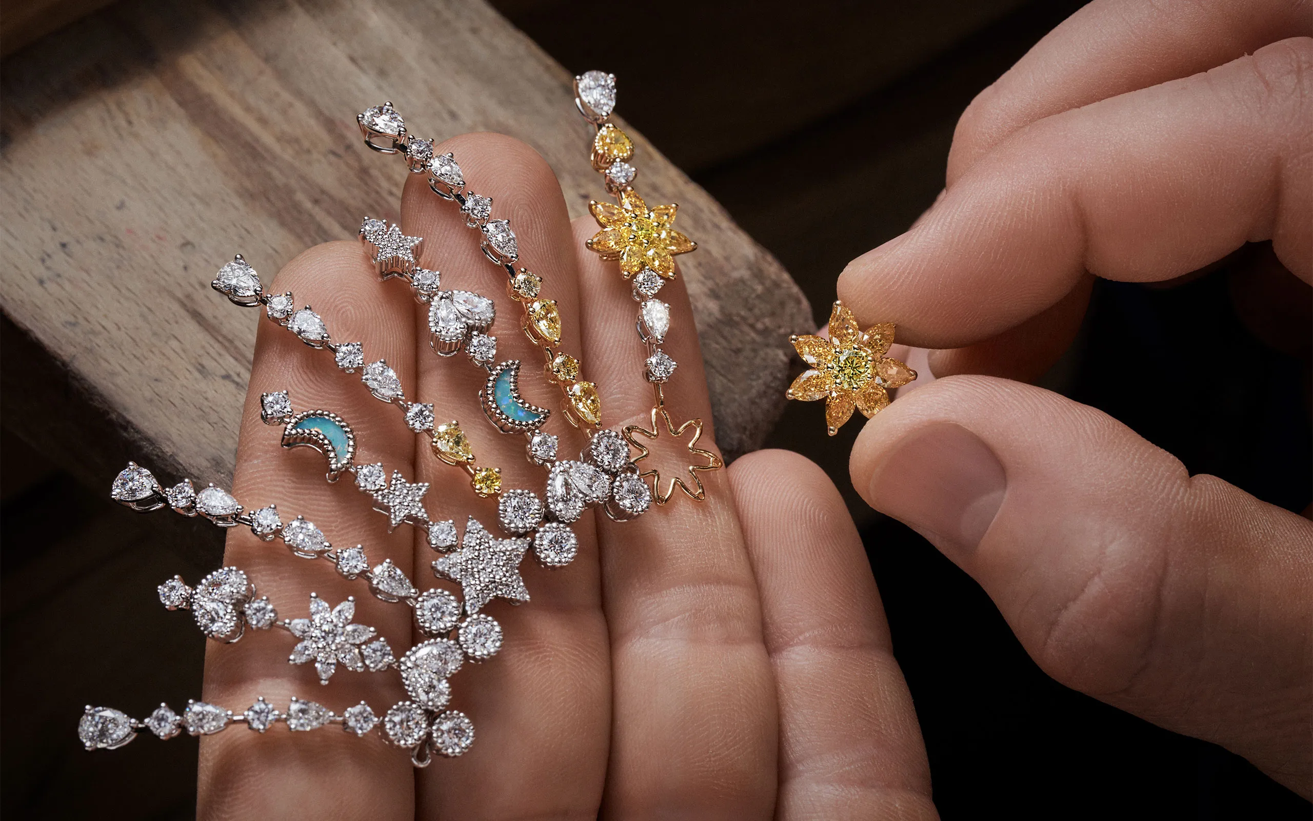 <p>The Belle Dior High Jewellery collection by Dior Joaillerie features delicate frameworks of precious metal that house coloured gemstones and fancy coloured diamonds</p>
