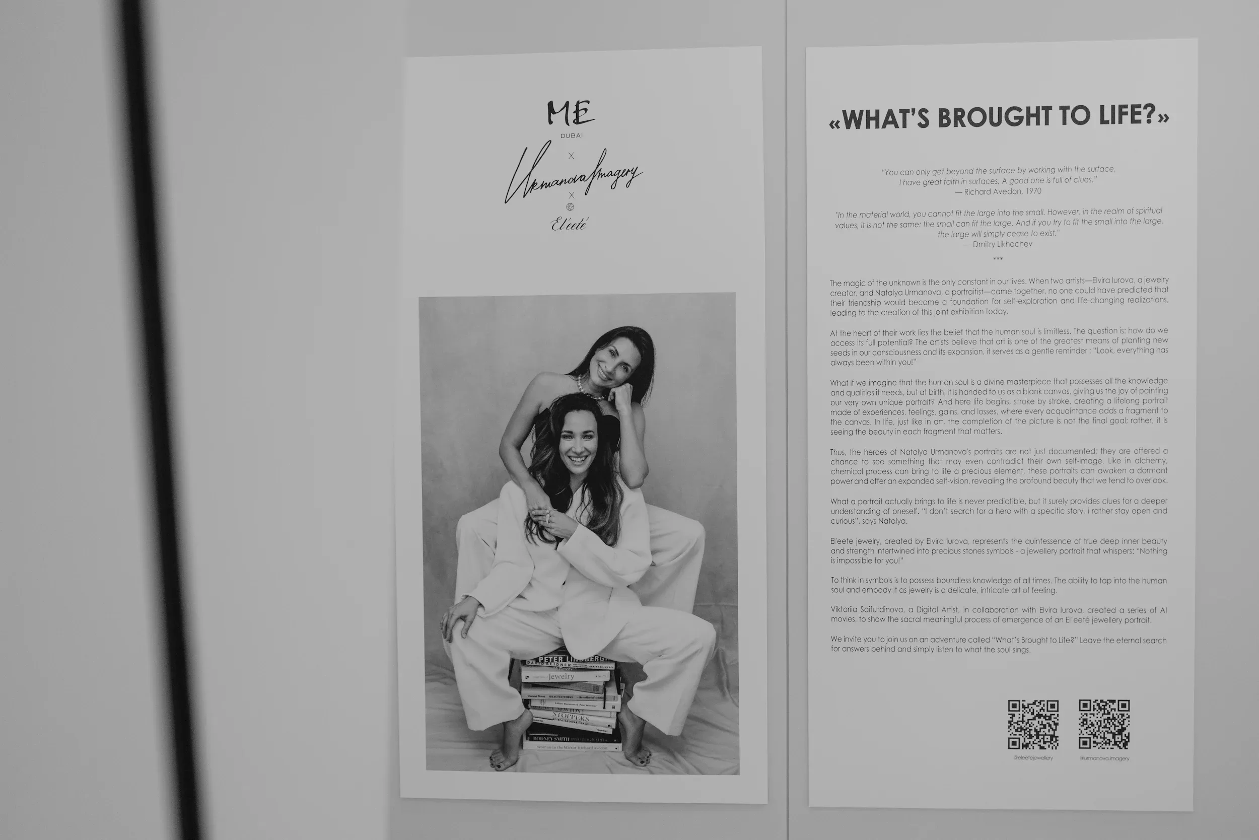 <p>El&#8217;eeté Jewellery Founder Elvira Iurova and portrait photographer Natalya Urmanova pose for a photograph to celebrate their joint exhibition at ME Dubai in February 2025</p>
