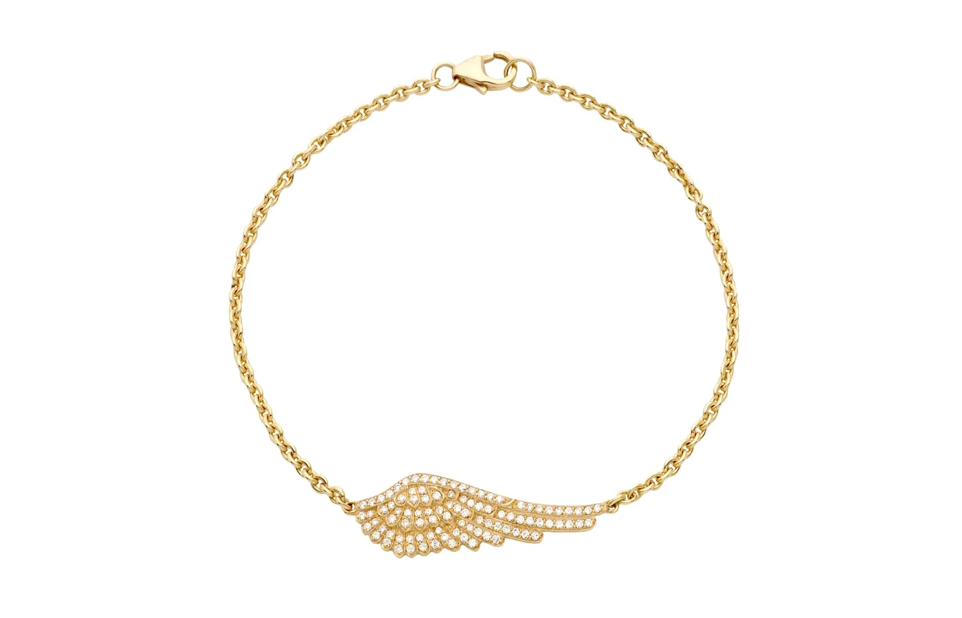 <p>Garrard Mini Icons bracelet from the Wings collection with diamonds in 18k yellow gold</p>

