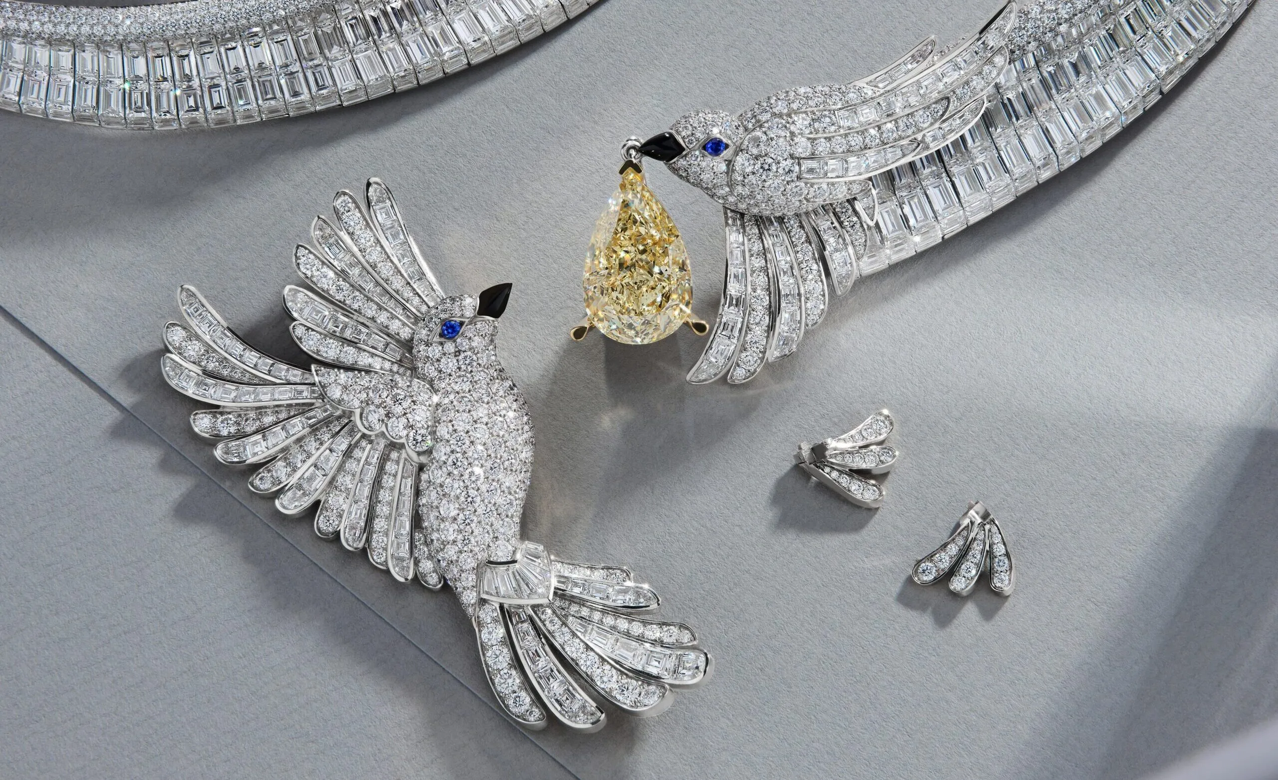<p>The Gift of Love High Jewellery necklace by Graff features two diamond-set sparrows, which are associated with the goddess Aphrodite in Greek mythology </p>