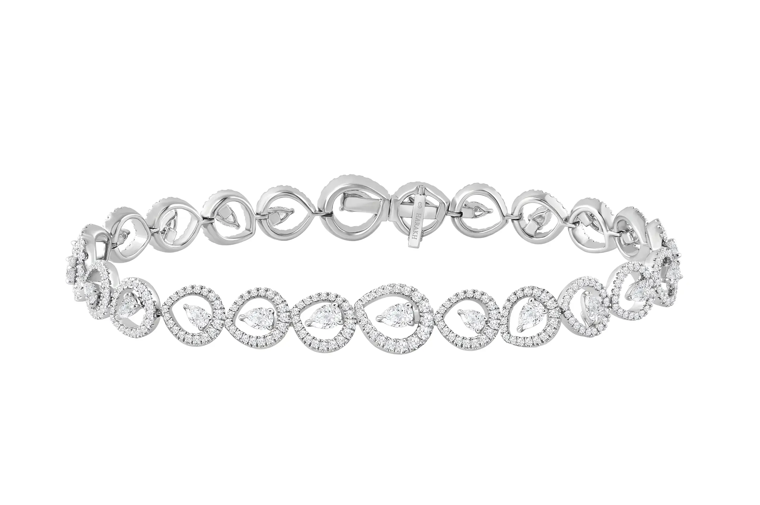 HARAKH bracelet with pear-shaped diamond accents set in 18k white gold