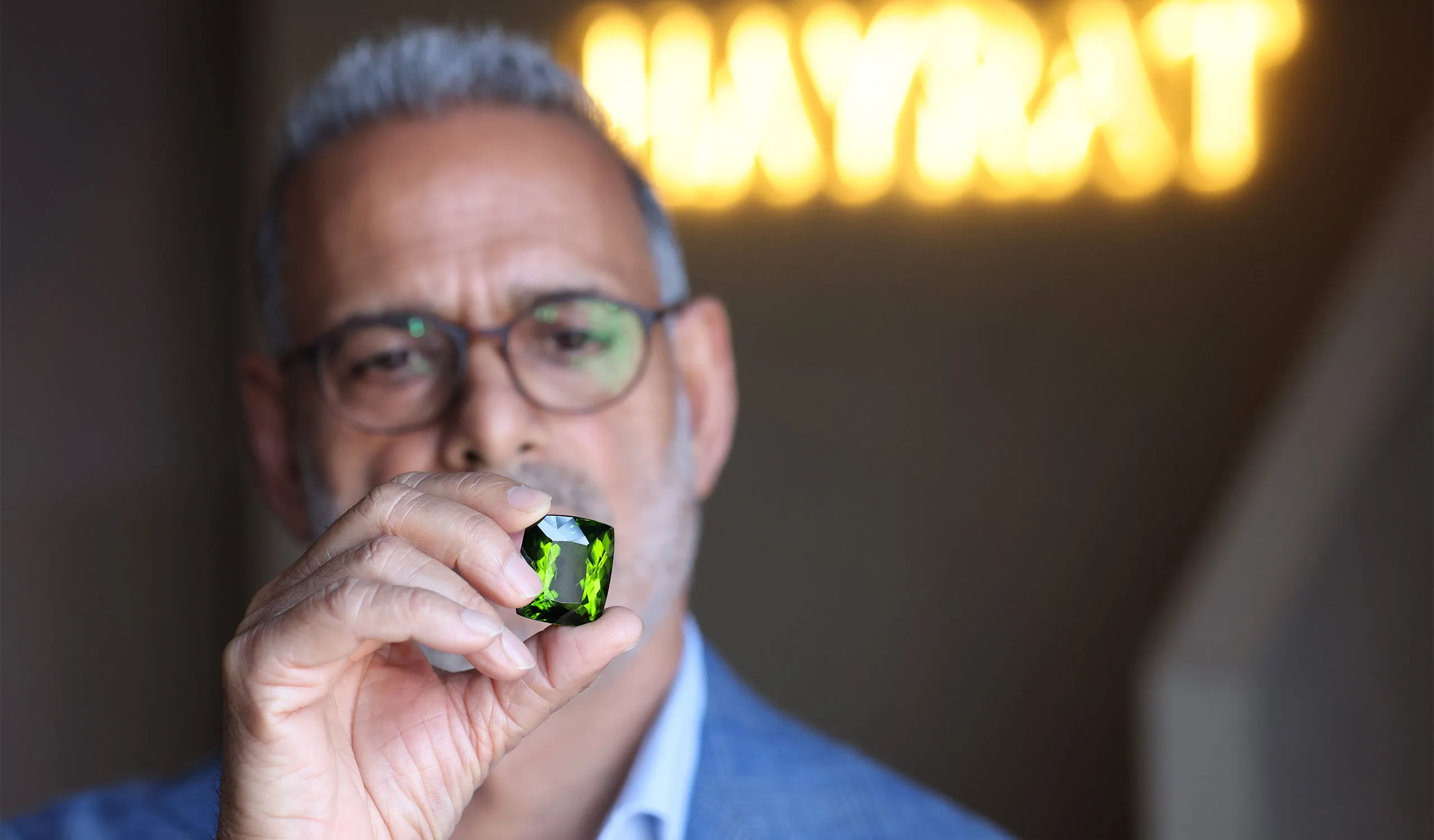 <p>Hayrat Fine Gems co-founder Zaheer Ansari spotlights one of his personal favourite gemstones on display</p>
