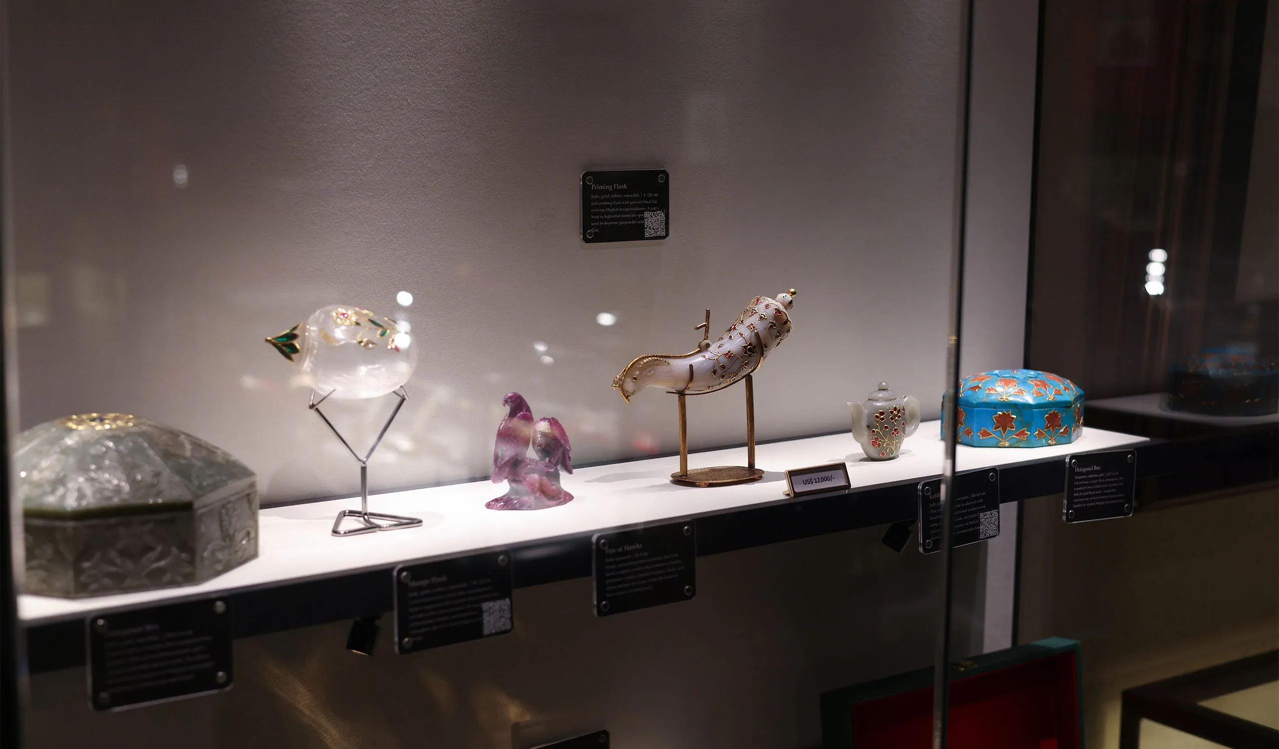 <p>Beautiful gemstone carvings and historic art objects on display at Hayrat Fine Gems in Dubai</p>
