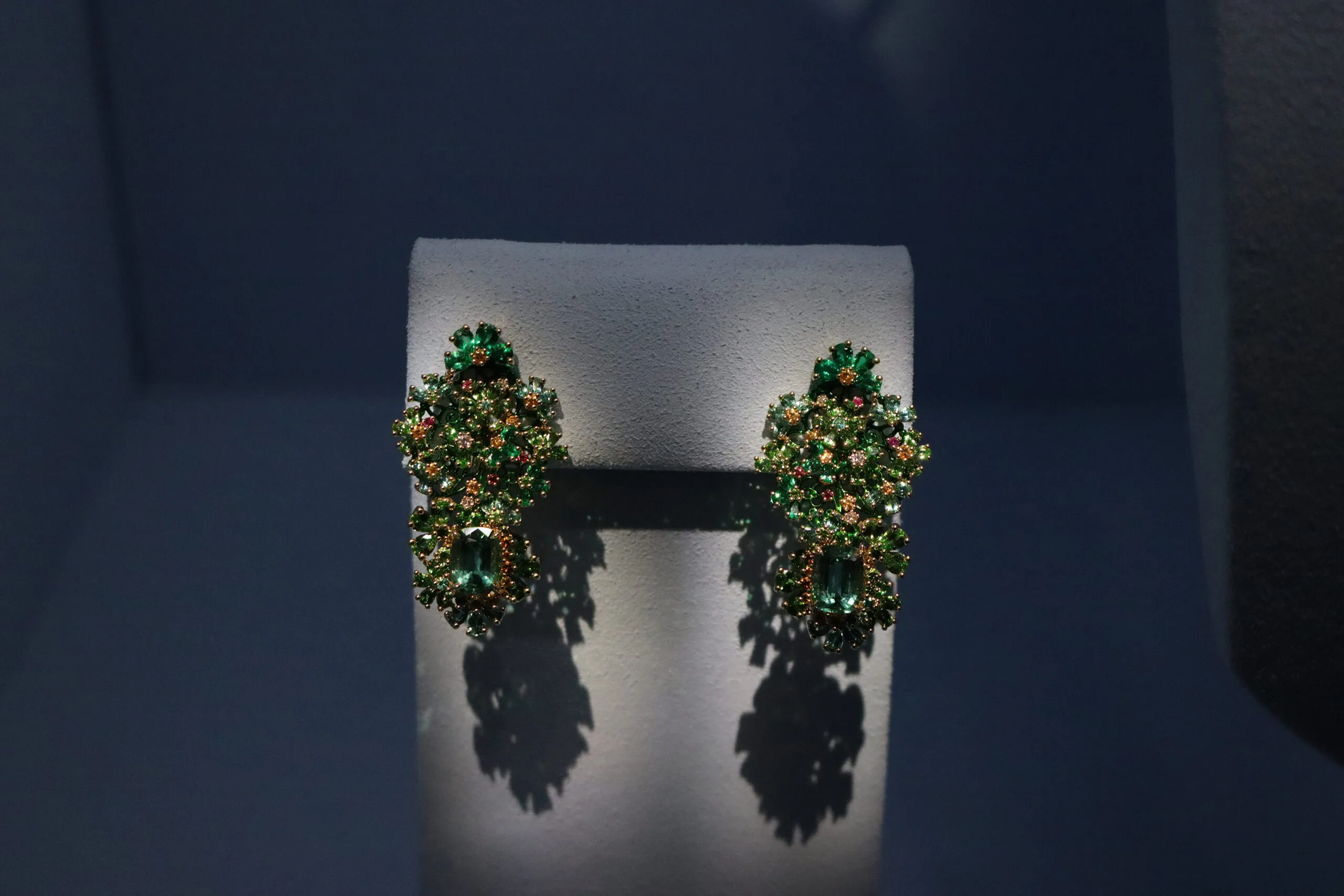 <p>A statement pair of coloured gemstone earrings in the Belle Dior High Jewellery collection by Dior Joaillerie</p>
