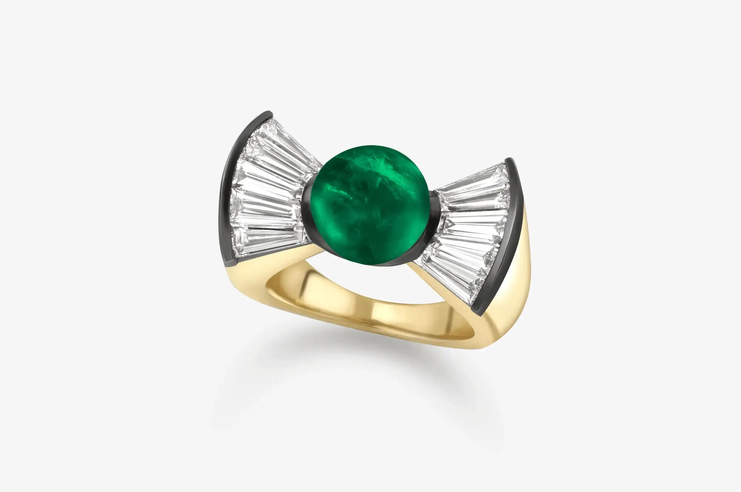 Diamond & Emerald Bow Ring.