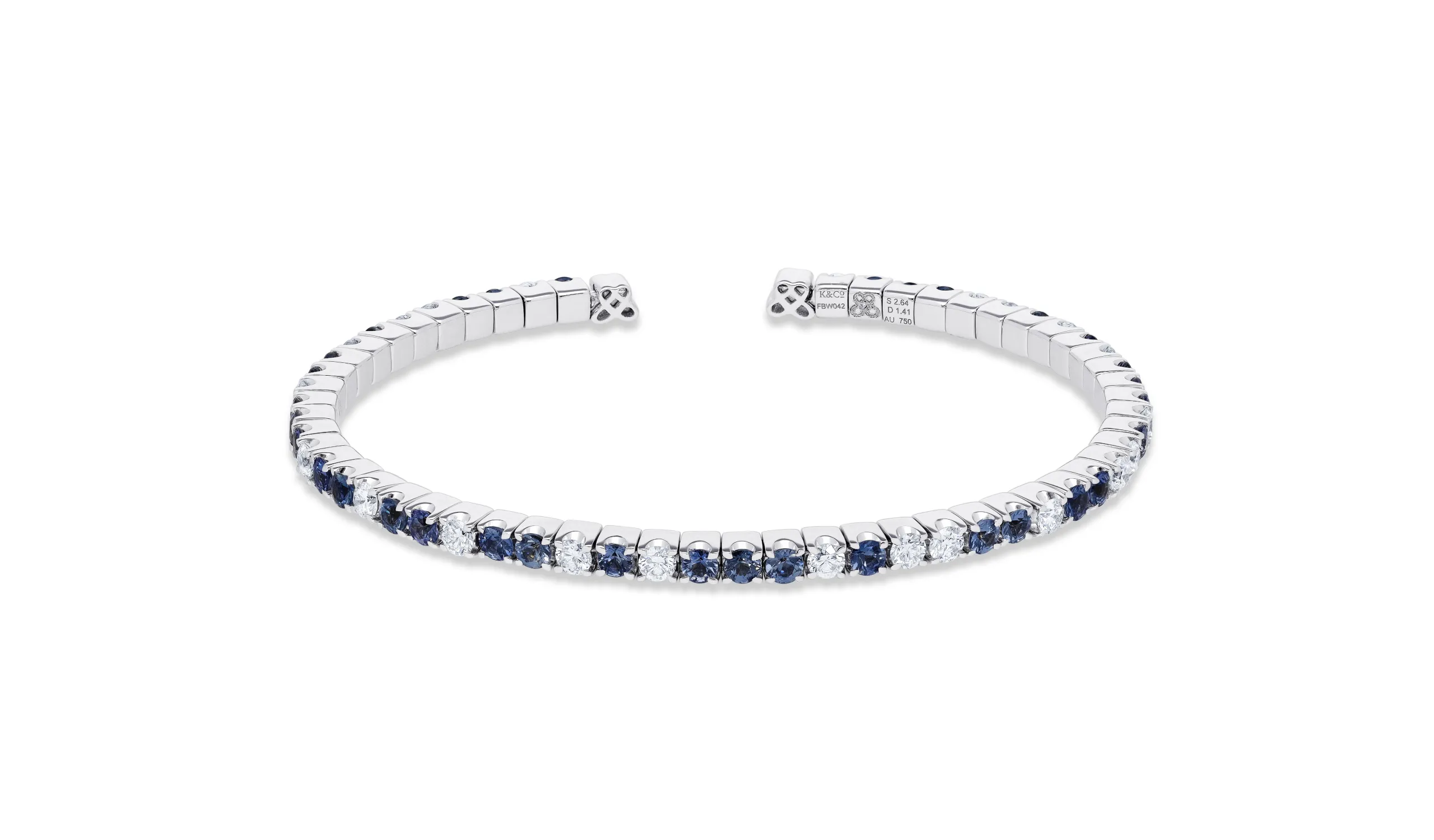 <p>Karina Choudhrie Icon Wish bracelet with diamonds and sapphires in 18k white gold </p>
