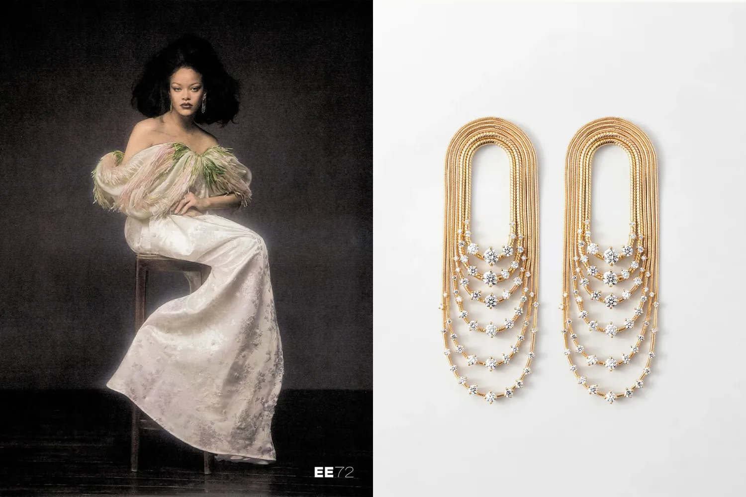 Rihanna on the Cover of Issue 72, wearing Fernando Jorge earrings.
