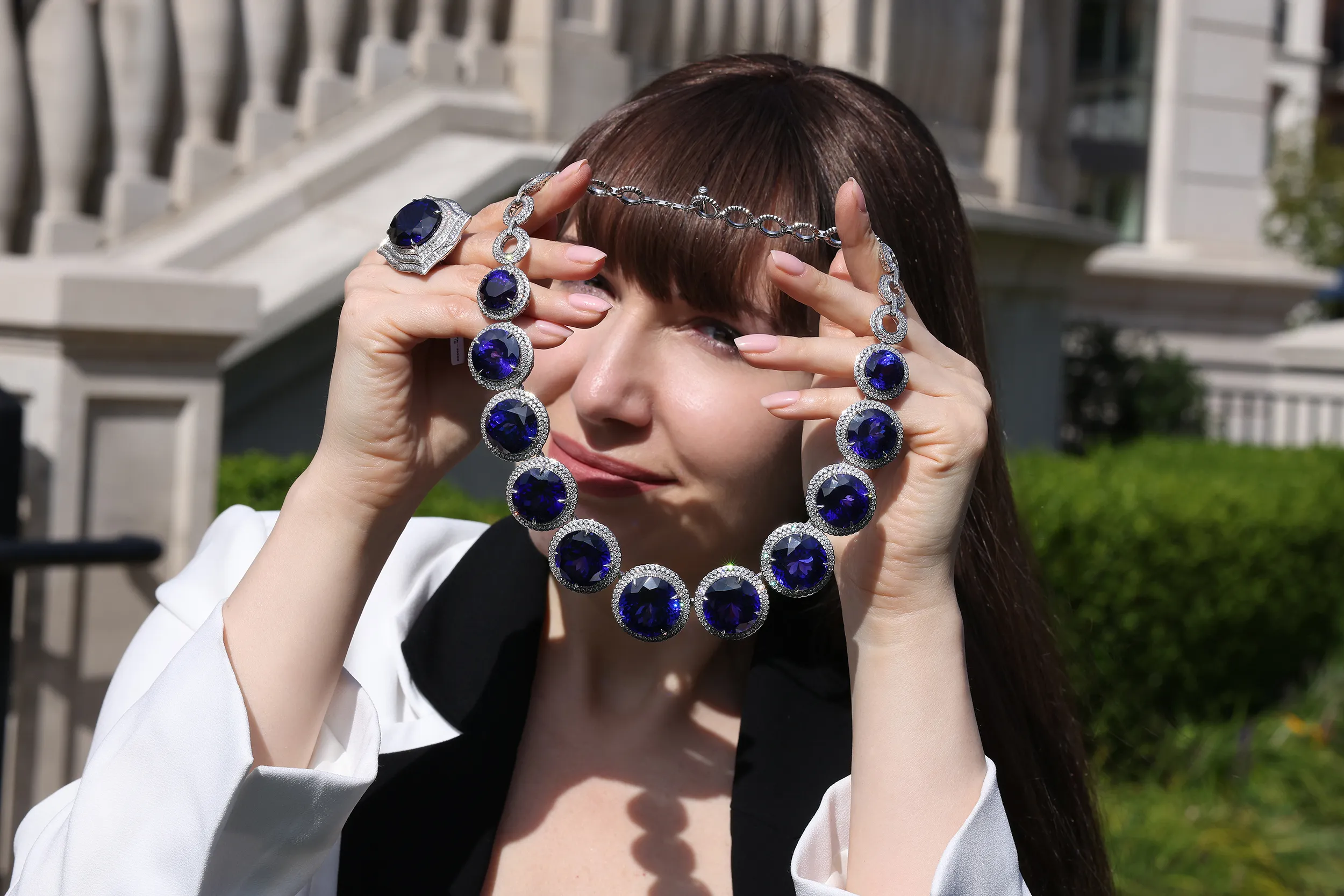 <p>Amit has been collecting tanzanites for more than 20 years. These stones are Portuguese round cut—a cut known for its exceptional brilliance and fire, with many more facets than a traditional round brilliant</p>
