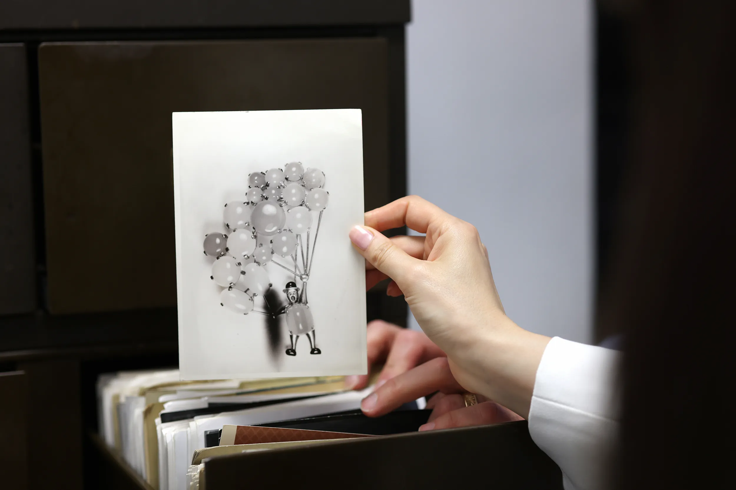 <p>Oscar Heyman&#8217;s archives of original designs is a treasure trove of stories, ideas and memories. This clown was a brooch crafted from moonstones</p>
