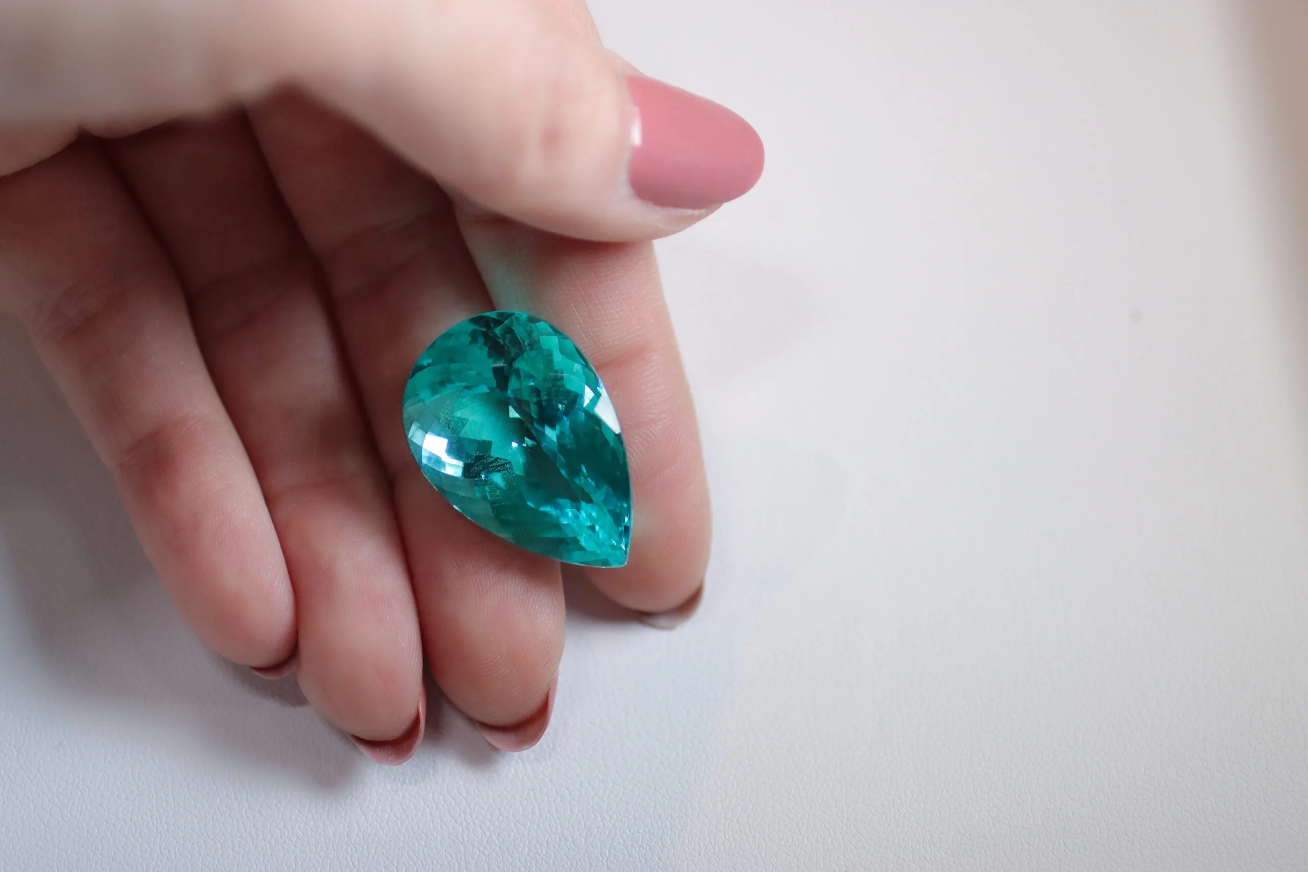 <p>At BGC Brazil, another wonder awaited: a 36.88 carat loupe clean Mozambique Paraíba tourmaline</p>
