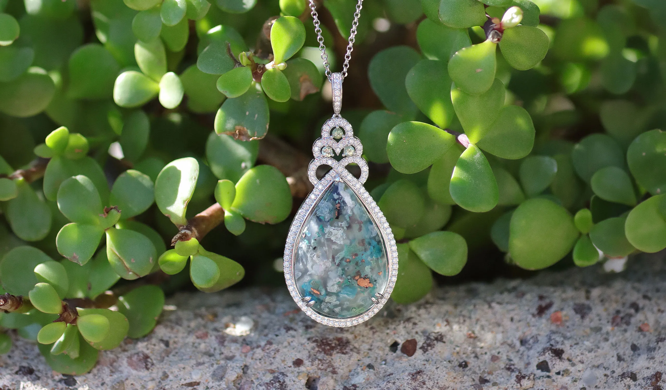 <p>Le Vian Aquadite® pendant with diamond accents spotted at the Centurion Jewelry Show in February</p>