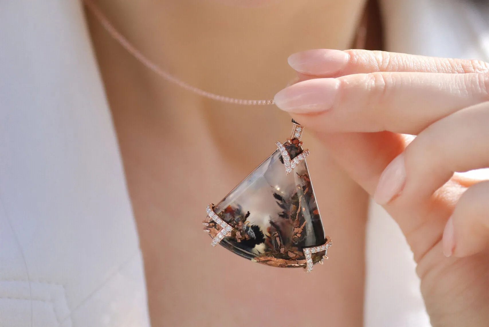 <p>A uniquely included gemstone pendant by Le Vian, spotted by Katerina Perez at the Centurion Jewelry Show in February</p>