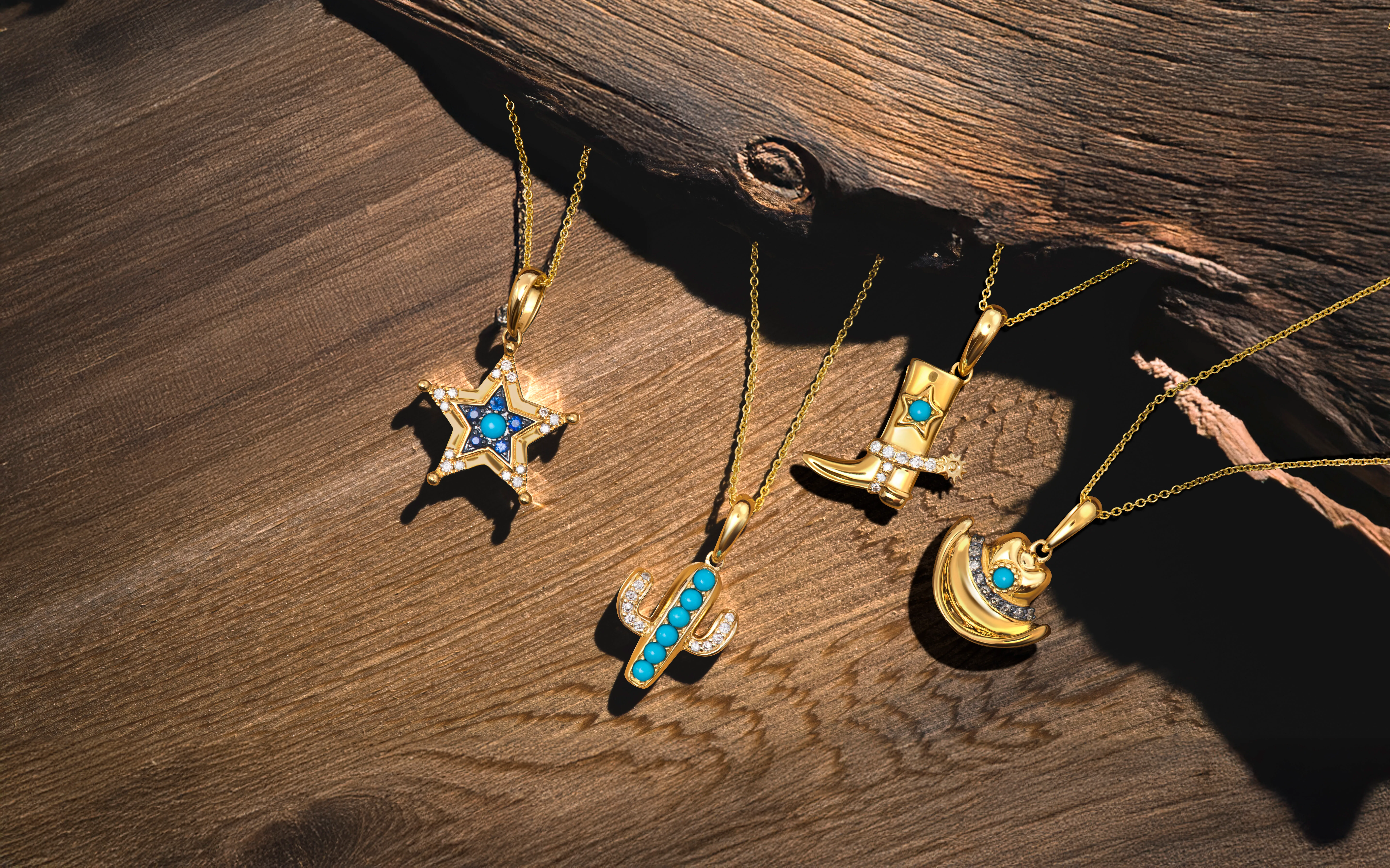 <p>Pendant necklaces from the Le Vian Turquoise Southwest collection</p>