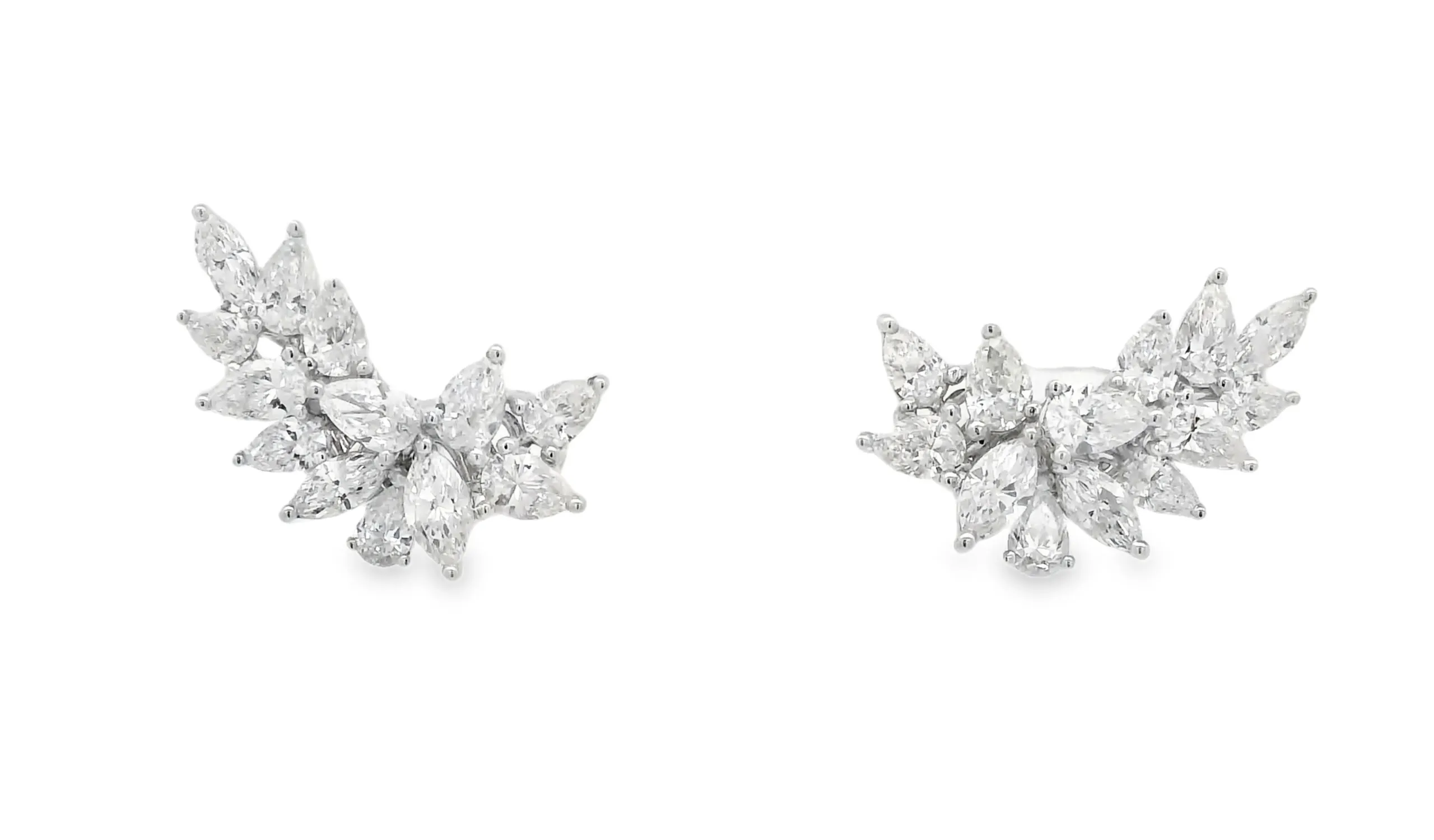 <p>Lisa Nik climber earrings from the Diamond Game collection, set with 4.42 carats of diamonds in 18k white gold</p>
