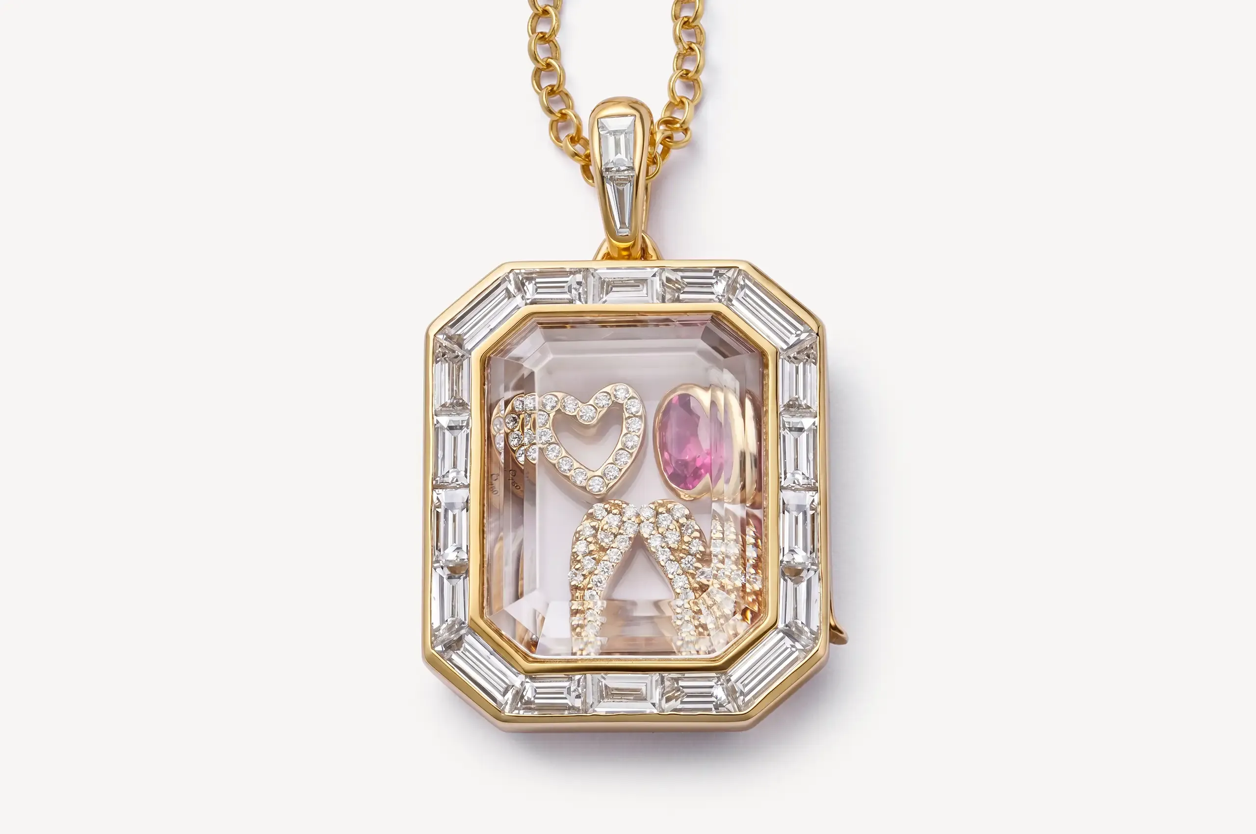 Loquet’s new diamond lockets preserve the house’s central idea: jewellery as a personal archive, built through charms that can be collected, layered and reinterpreted over time.