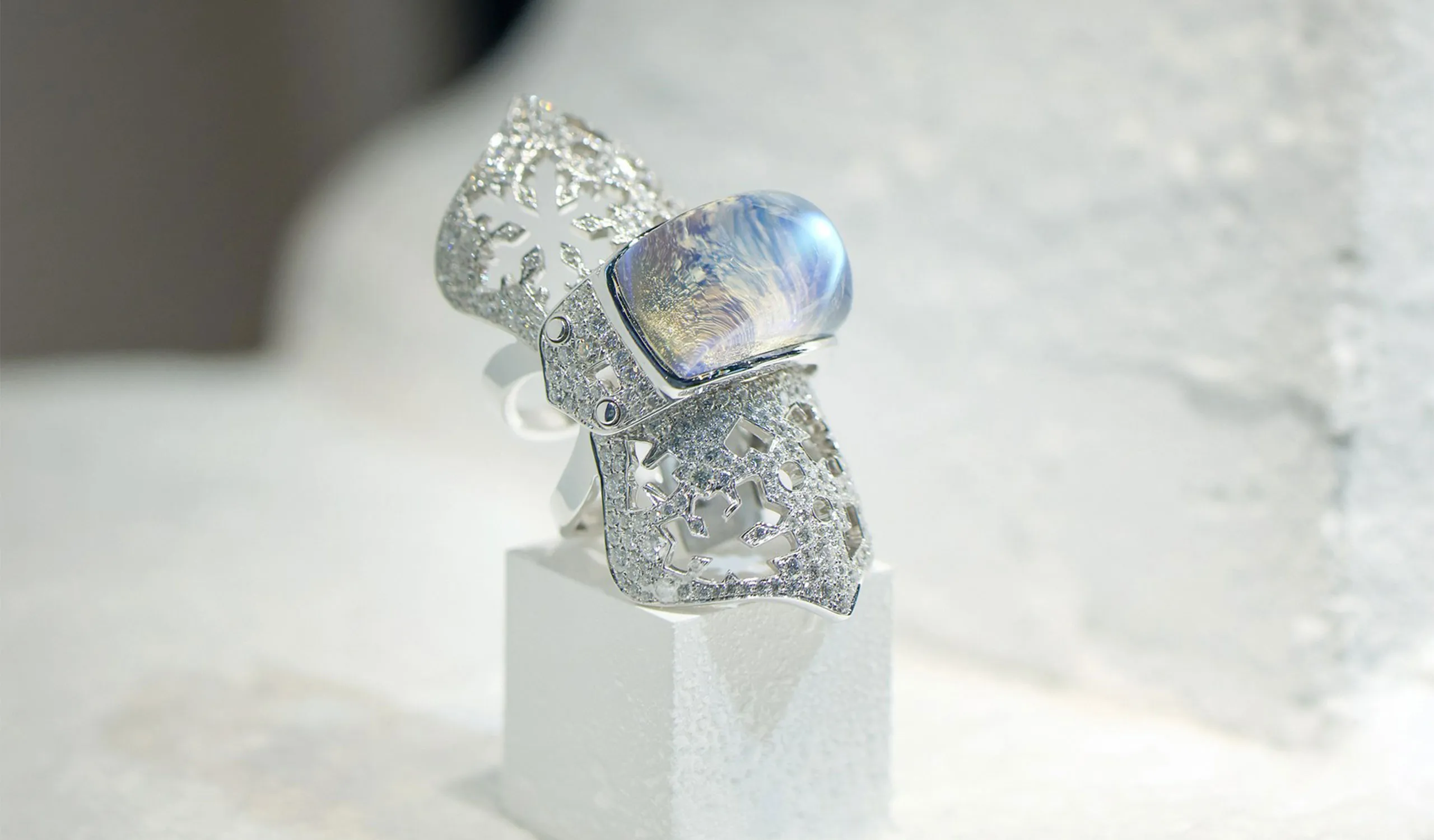 <p>The White Paradise high jewellery collection is unified by diamonds and stones drawn from the white spectrum, including opals</p>
