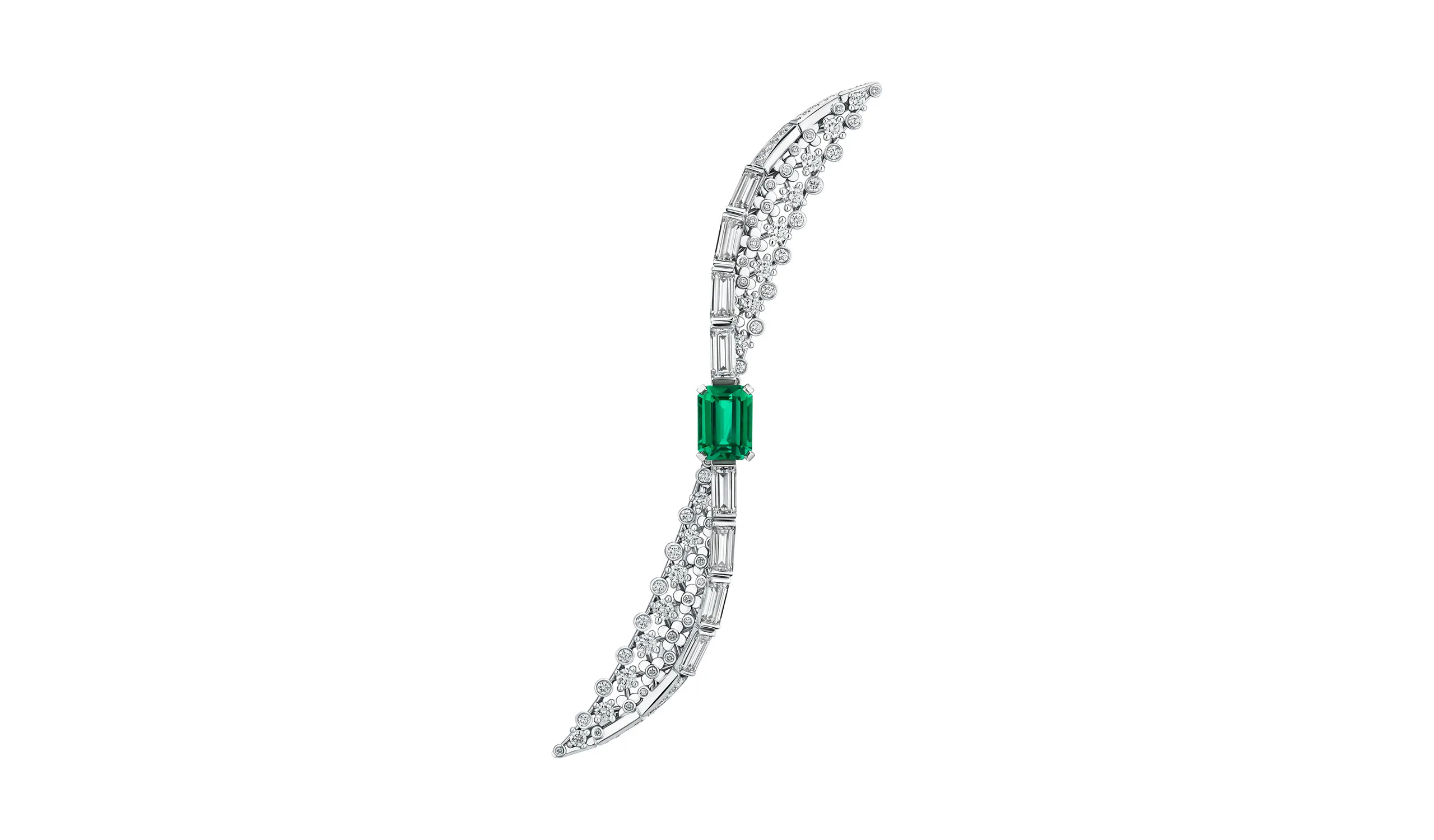 <p>A Mesmerism high jewellery brooch, set with an emerald and diamonds</p>
