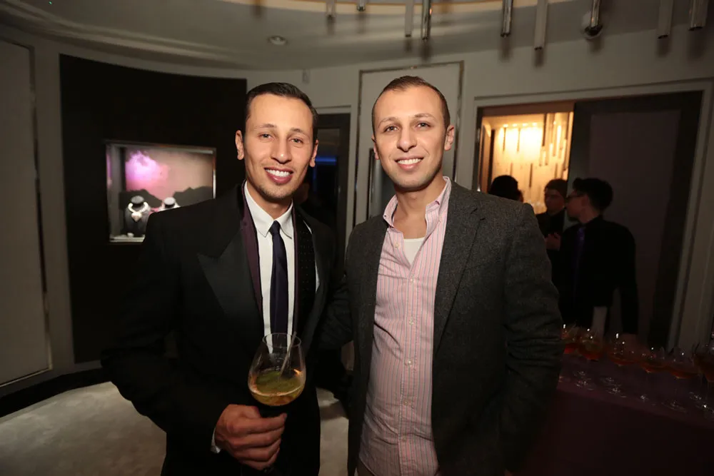 <p>Mohamed and Majdy Shawesh at the flagship boutique opening night in London</p>
