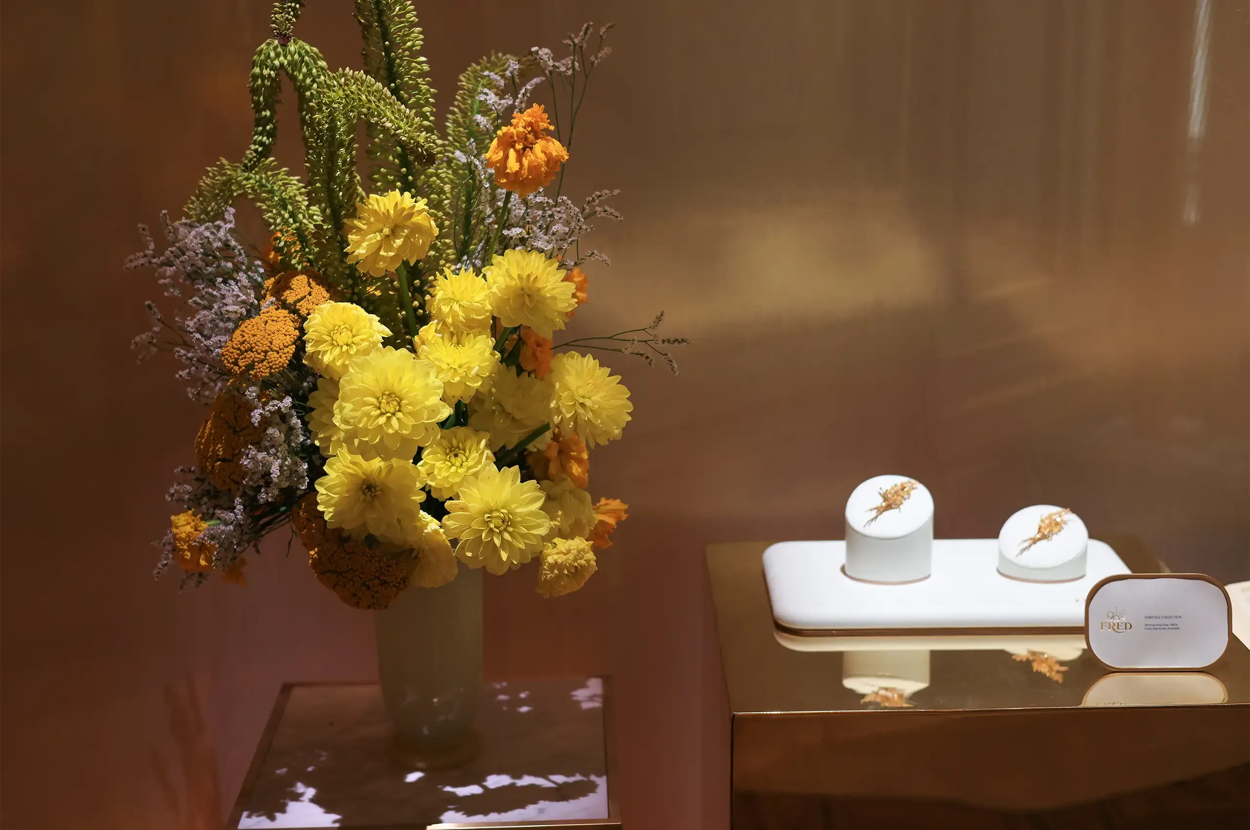 Archival pieces on display included brooches