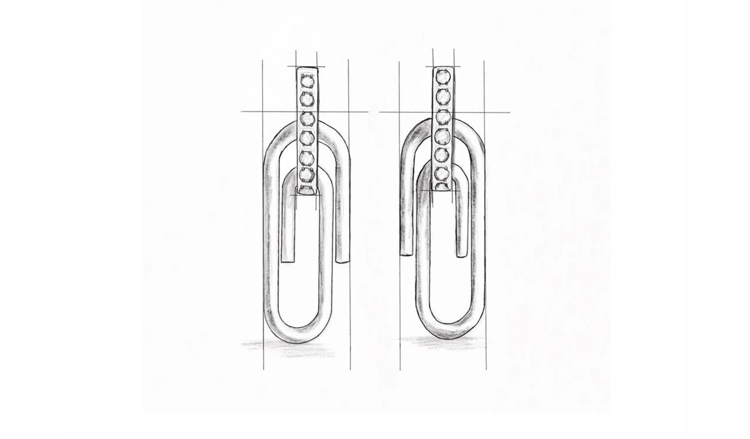 <p>A sketch of the Clip half diamond earrings</p>
