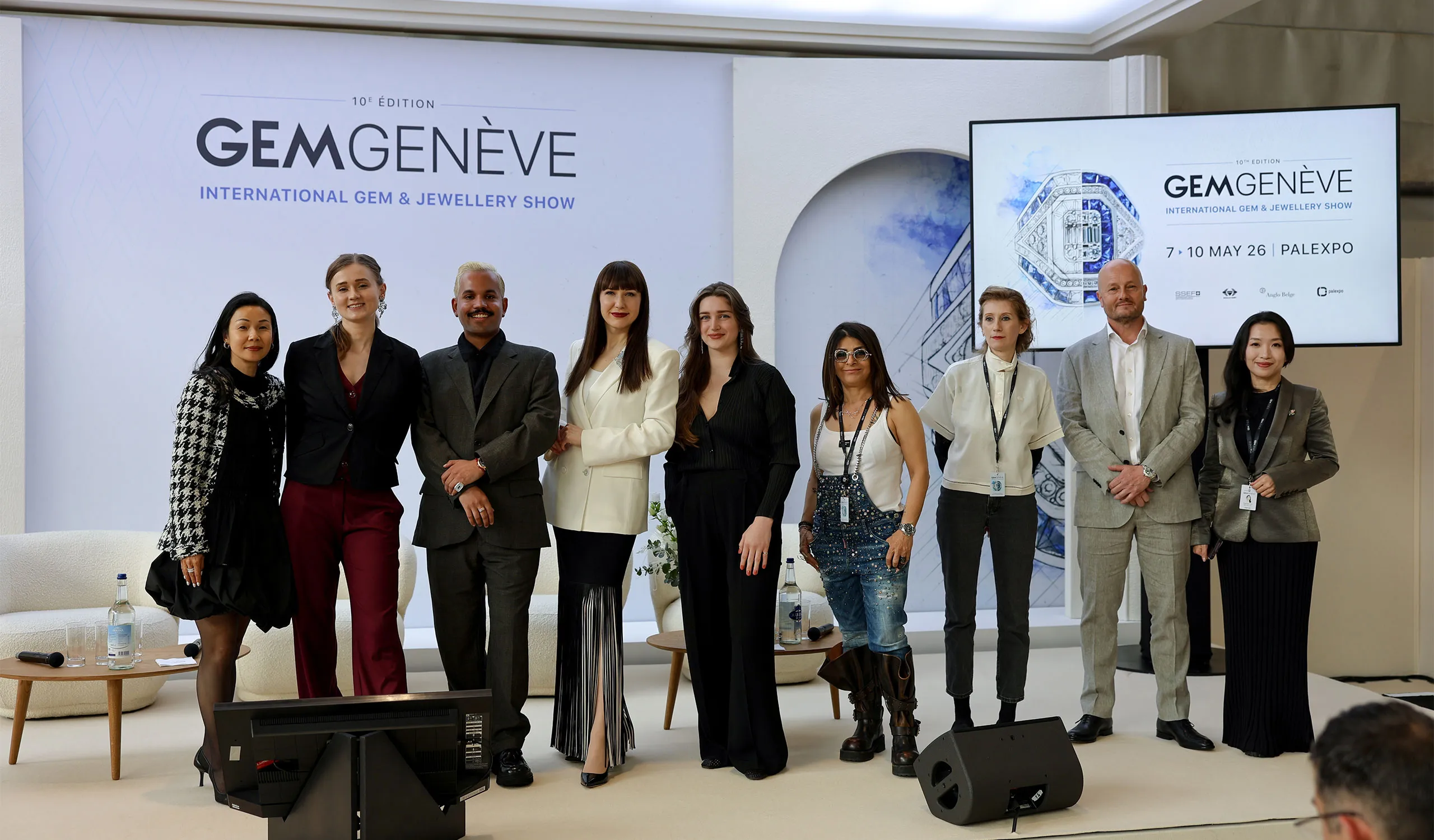 <p>The on-stage line-up of winners and Osmium representatives</p>