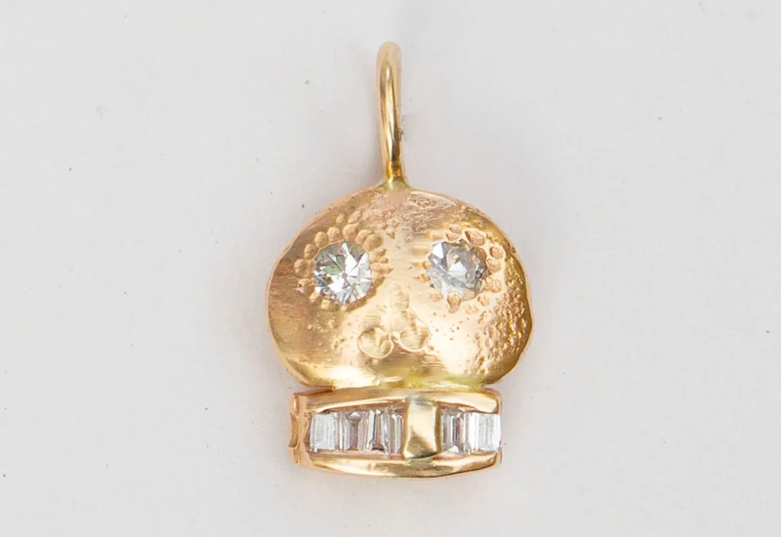 Oxbow Designs Old Soul 7 pendant in 14K yellow gold set with reclaimed and repurposed diamonds