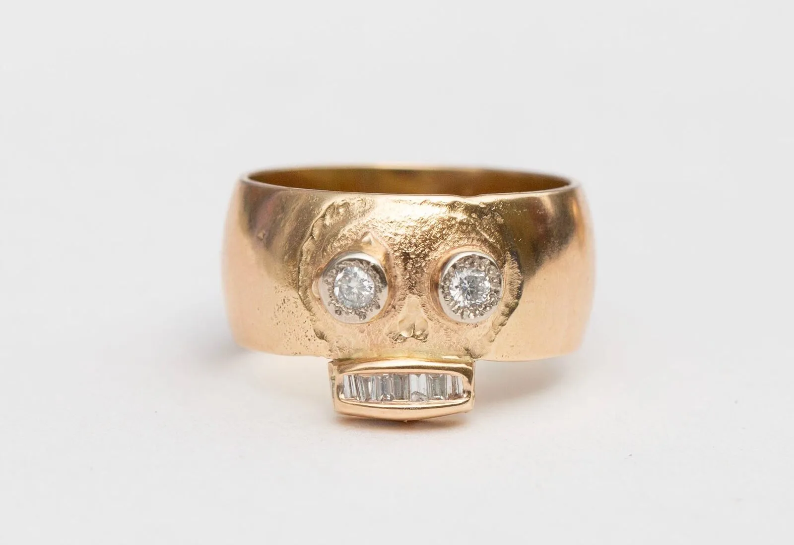 Oxbow Designs Old Soul band in 14K yellow gold set with reclaimed and repurposed diamonds