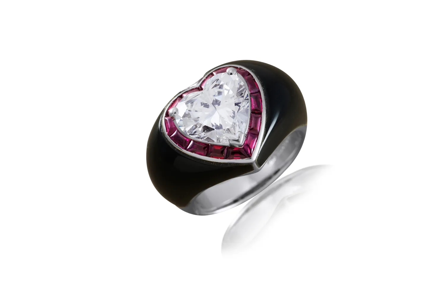 <p>Picchiotti ring in white gold, ruby and diamond</p>