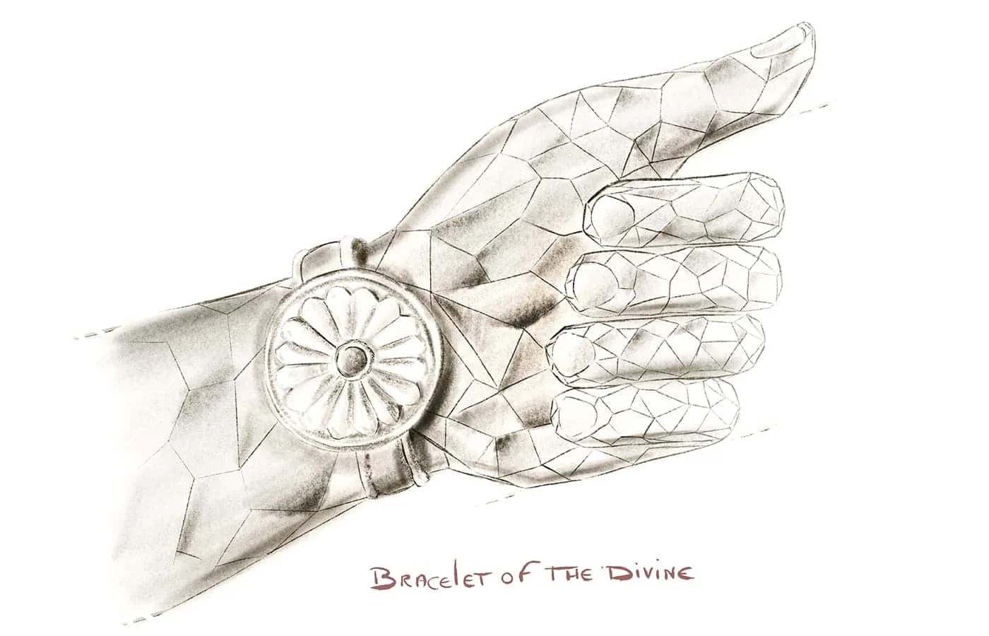 <p> Qannati Bracelet of the Devine watch sketch</p>