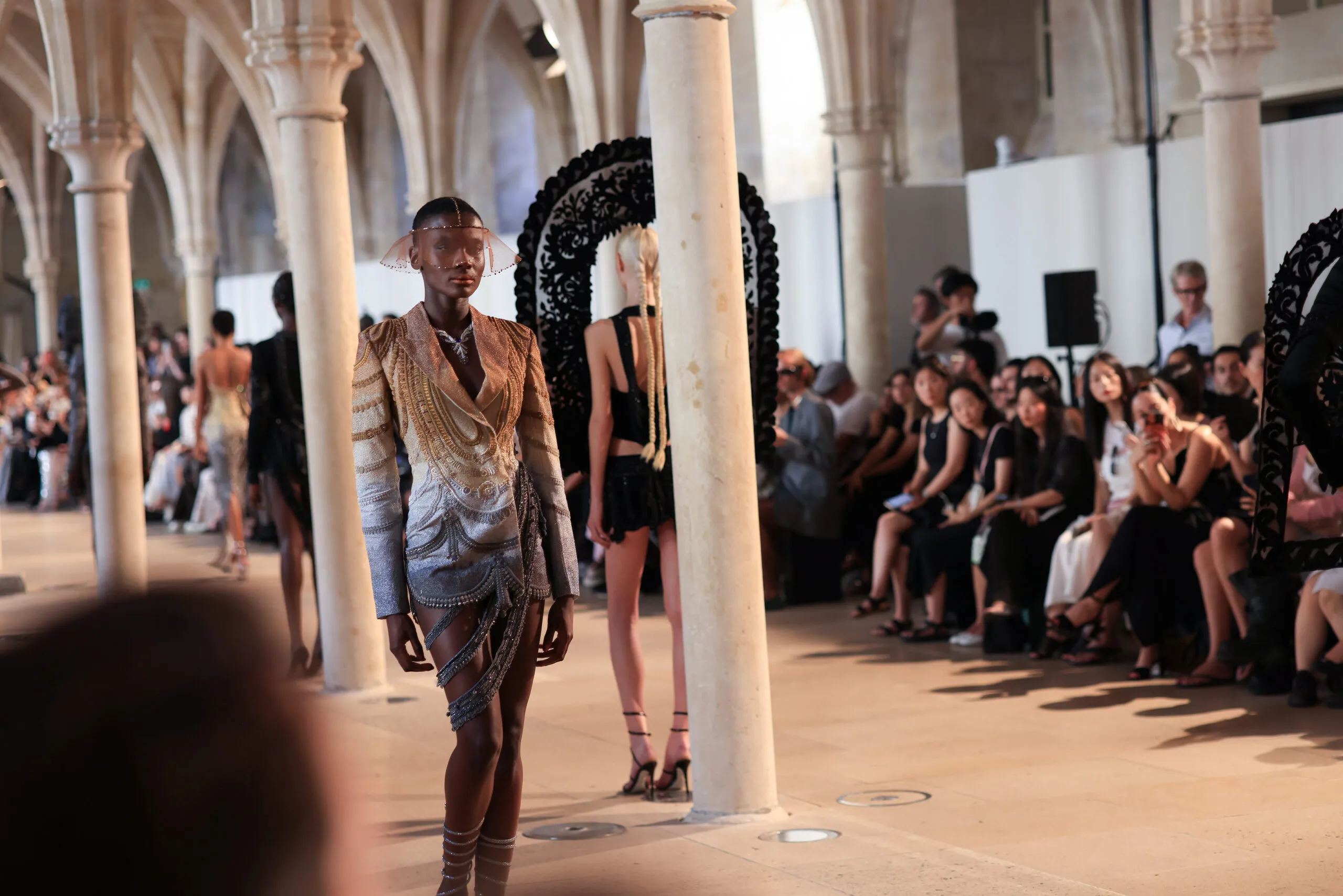The show was inspired by the sacred female figures carved into India's ancient temples