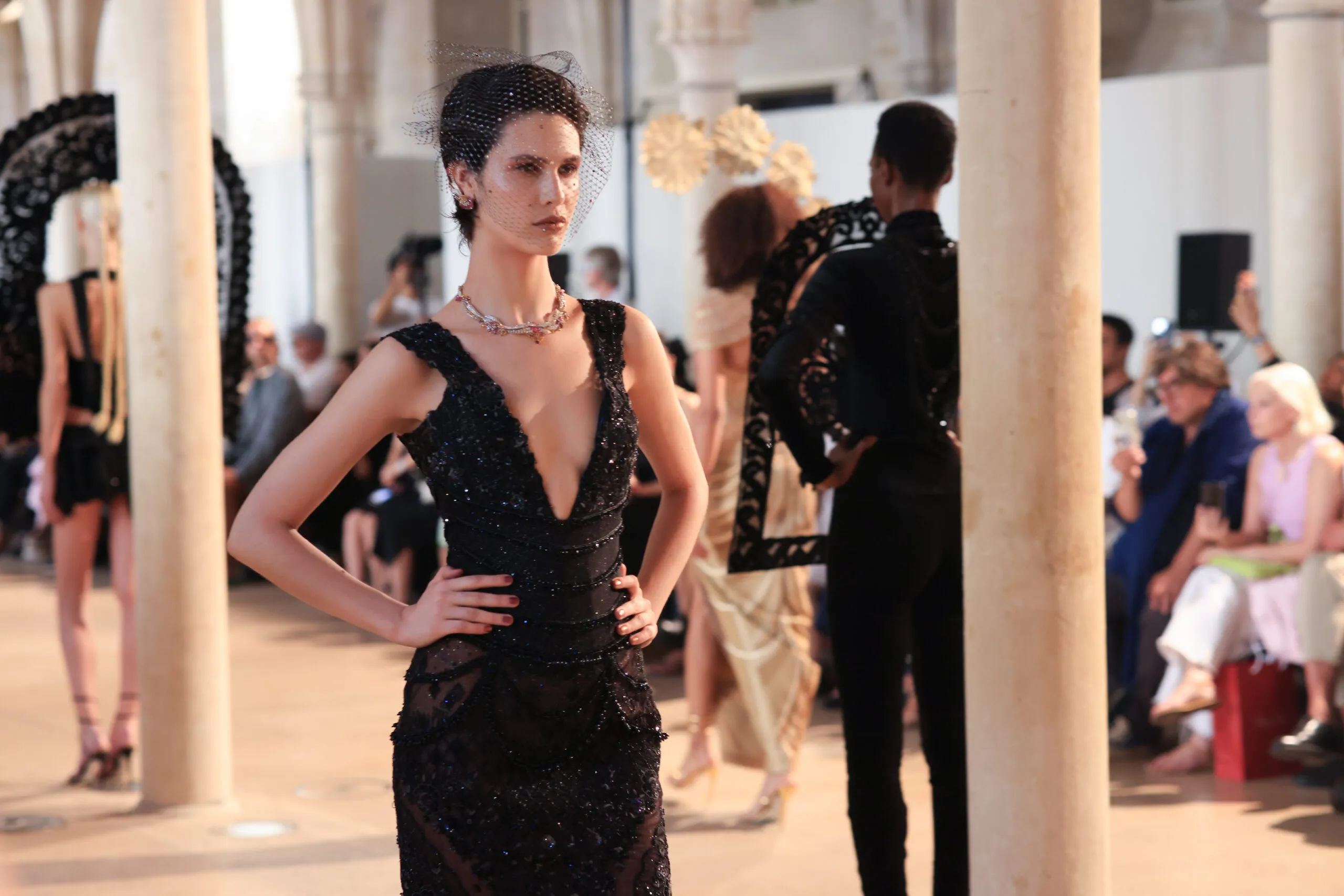 Guests gathered for the unveiling of Rahul Mishra's latest couture collection, DEVI