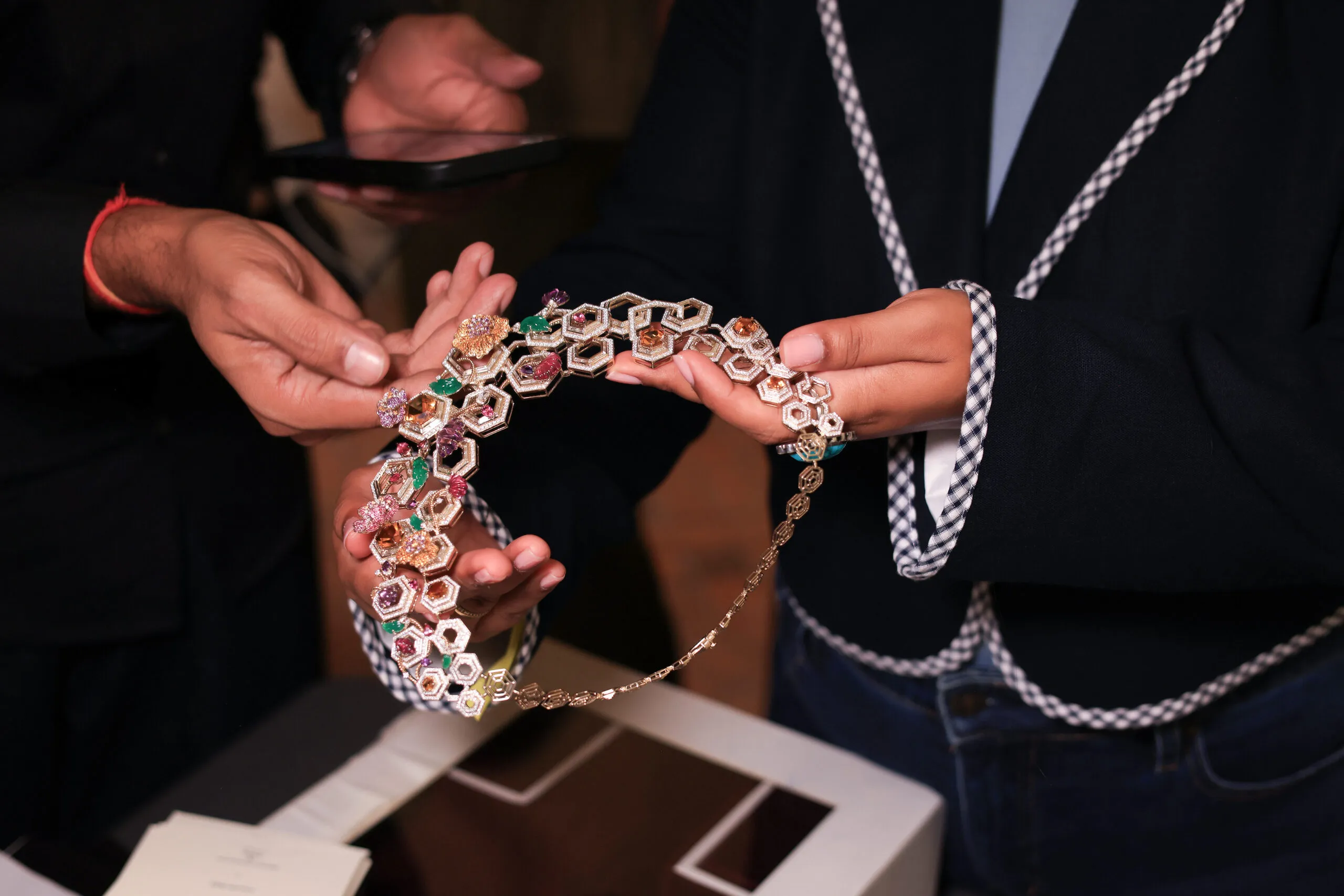 Rahul explained that the designs of the new jewels were about the merging of two worlds: the macro and the micro