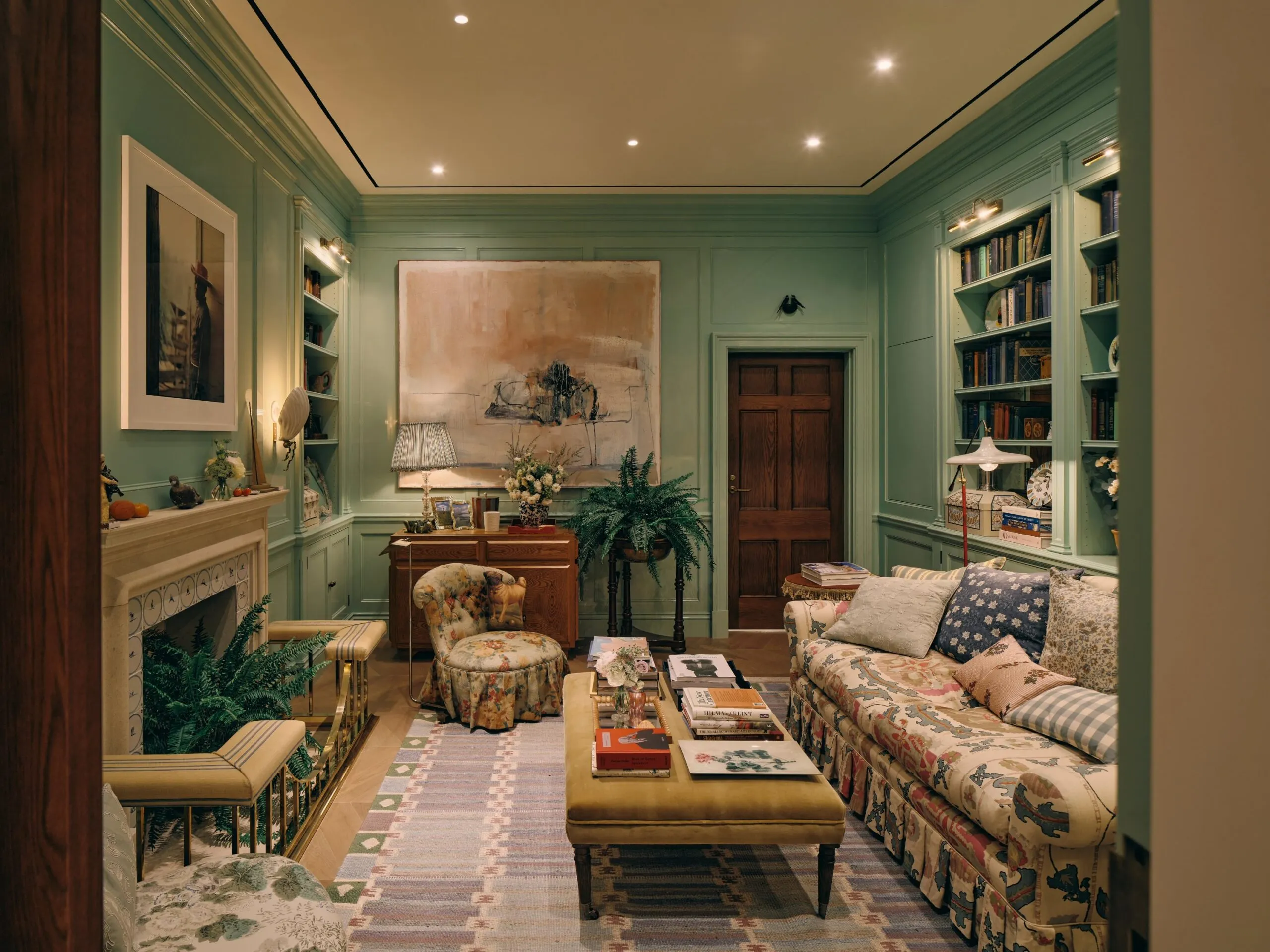 Soft colour, antique furniture and contemporary art create the kind of intimacy McCormack has long used to make jewellery feel deeply personal.