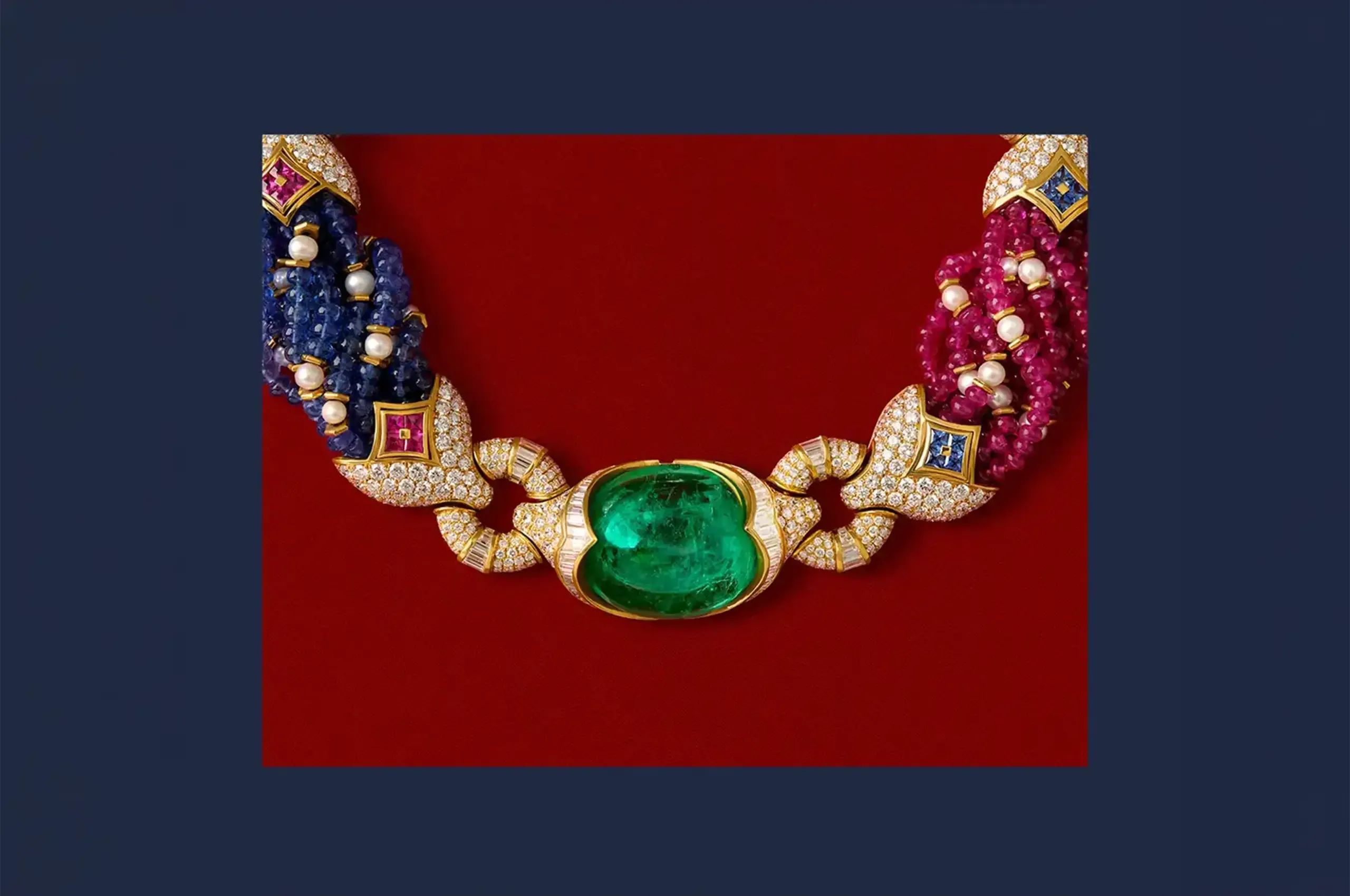 In the exhibition’s second chapter, Color Symbolism, Bvlgari explores colour as a cultural language, linking gemstones and materials to the meanings, traditions and symbolism of Chinese culture.
