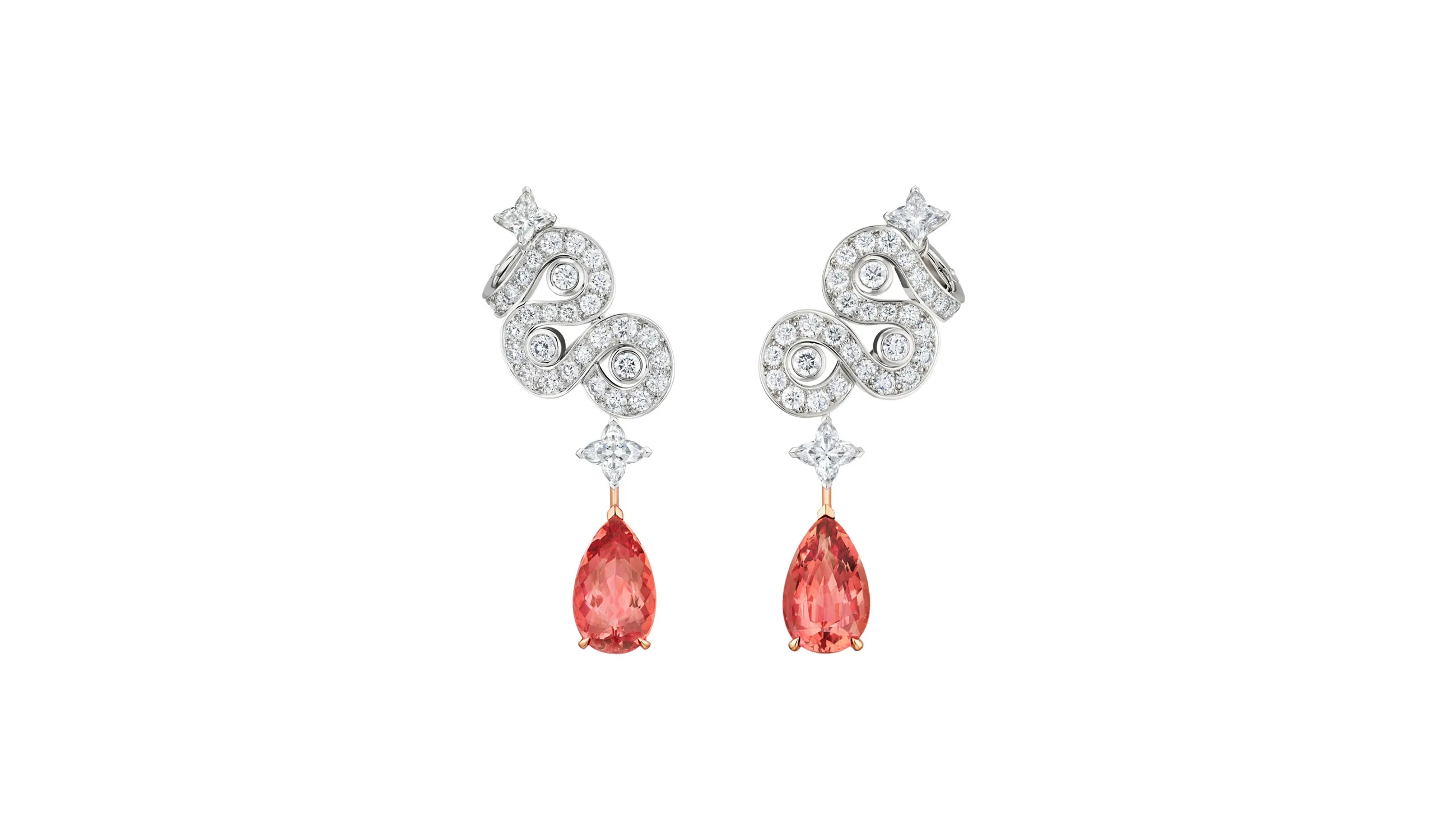 <p>The Spell Imperial topaz and diamond high jewellery earrings</p>
